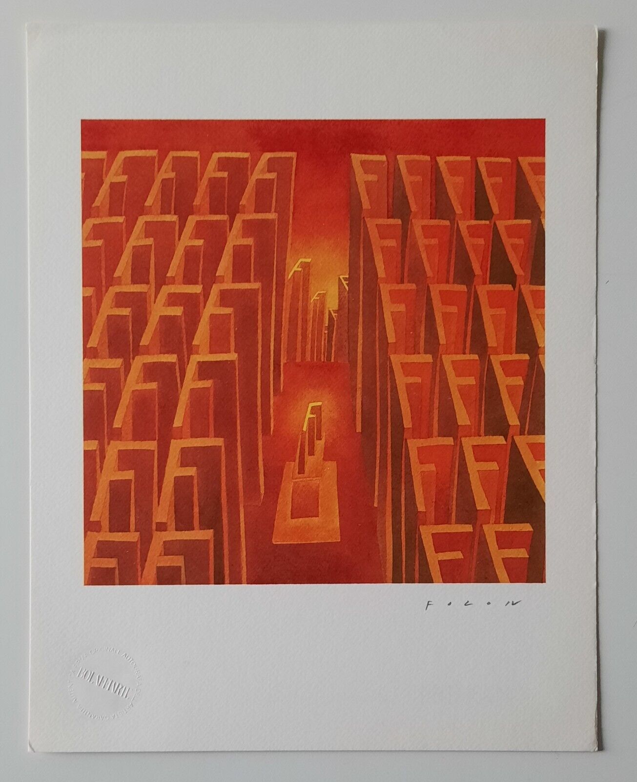 FOLON LITO BOLAFFI 1972 FIRMATA