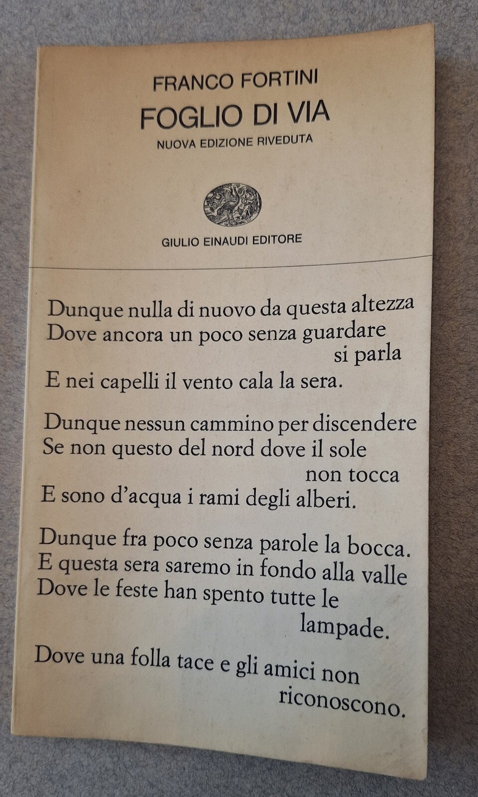FRANCO FORTINI FOGLIO DI VIA EINAUDI COLEZIONE DI POESIA 1967
