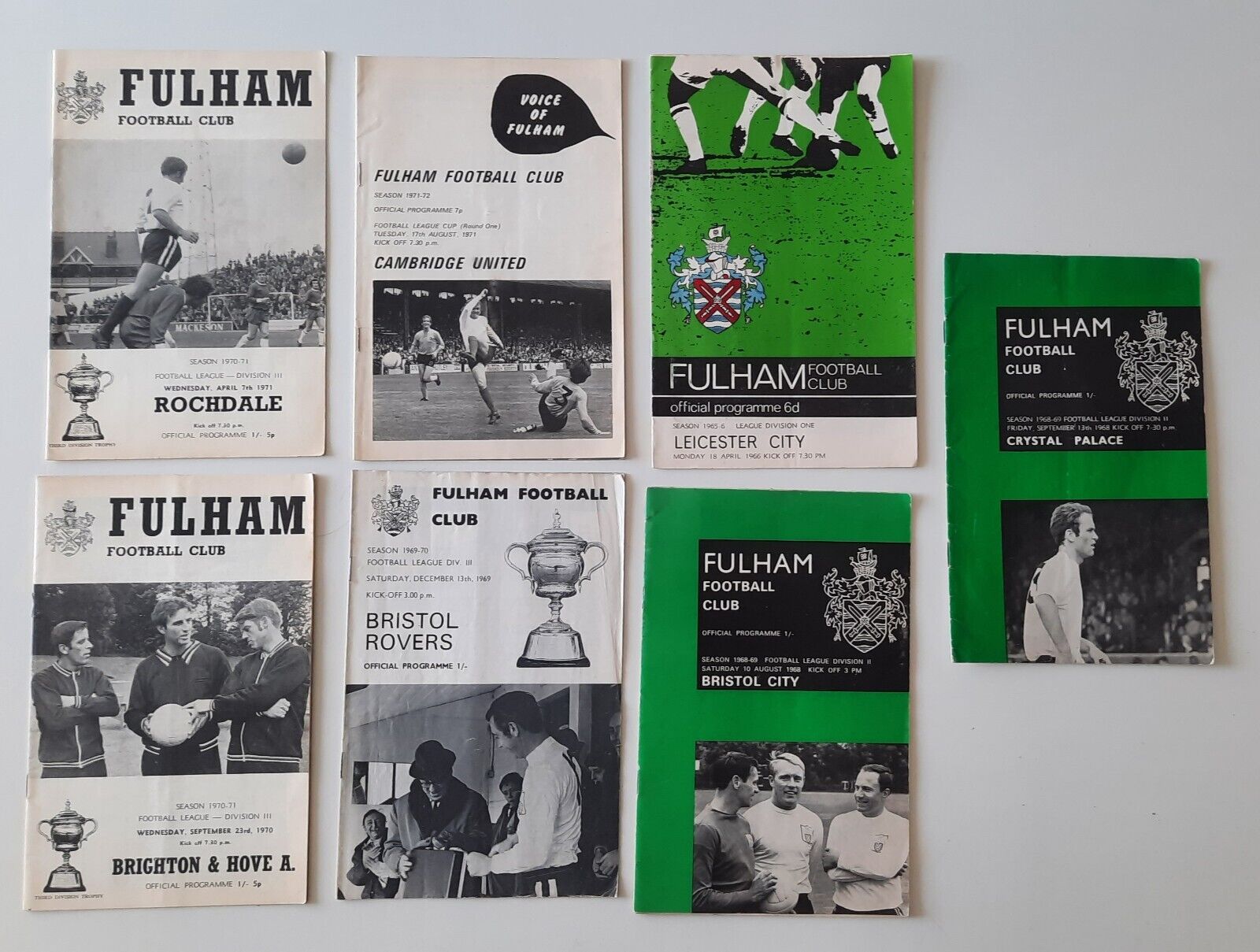 FULHAM FOOTBALL CLUB OFFICIAL PROGRAMME DAL 1965 AL 1971 7 …