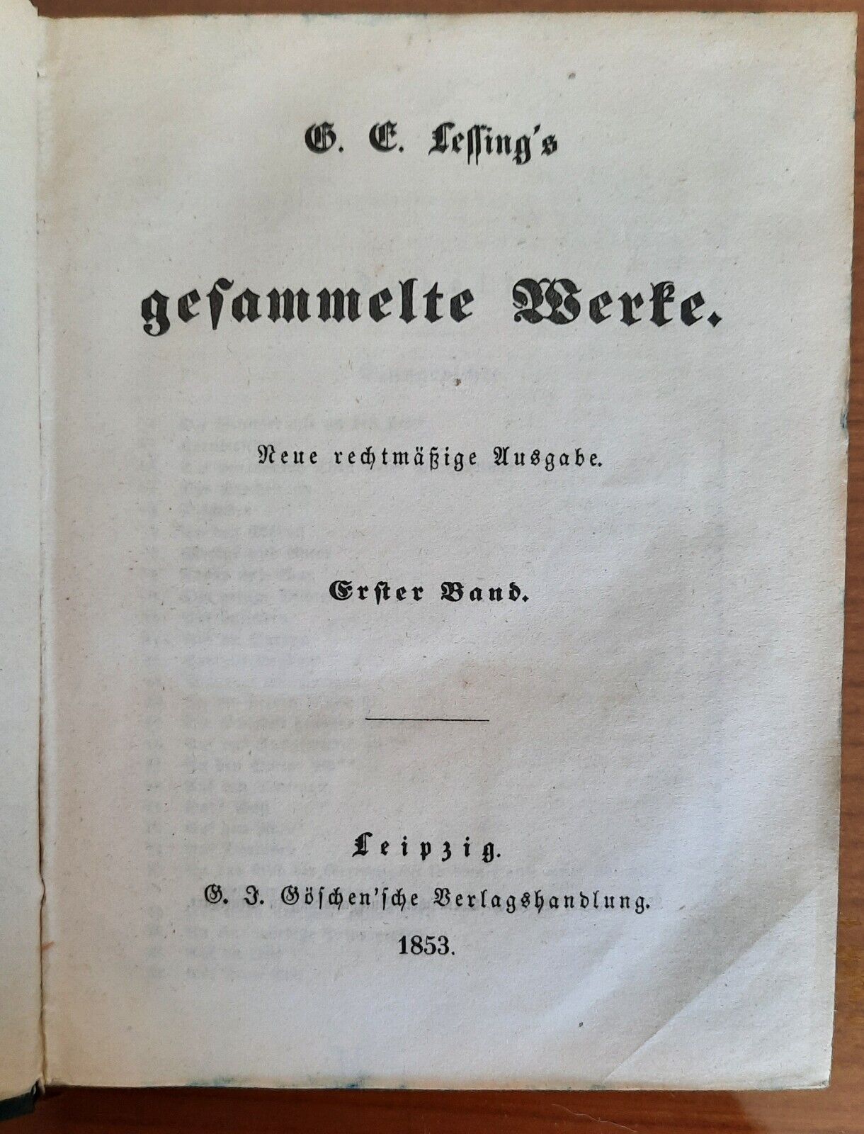 G. E. LESSING GESAMMELTE WERKE LPZG GOSCHEN 1853-1857 10 VOLUMI