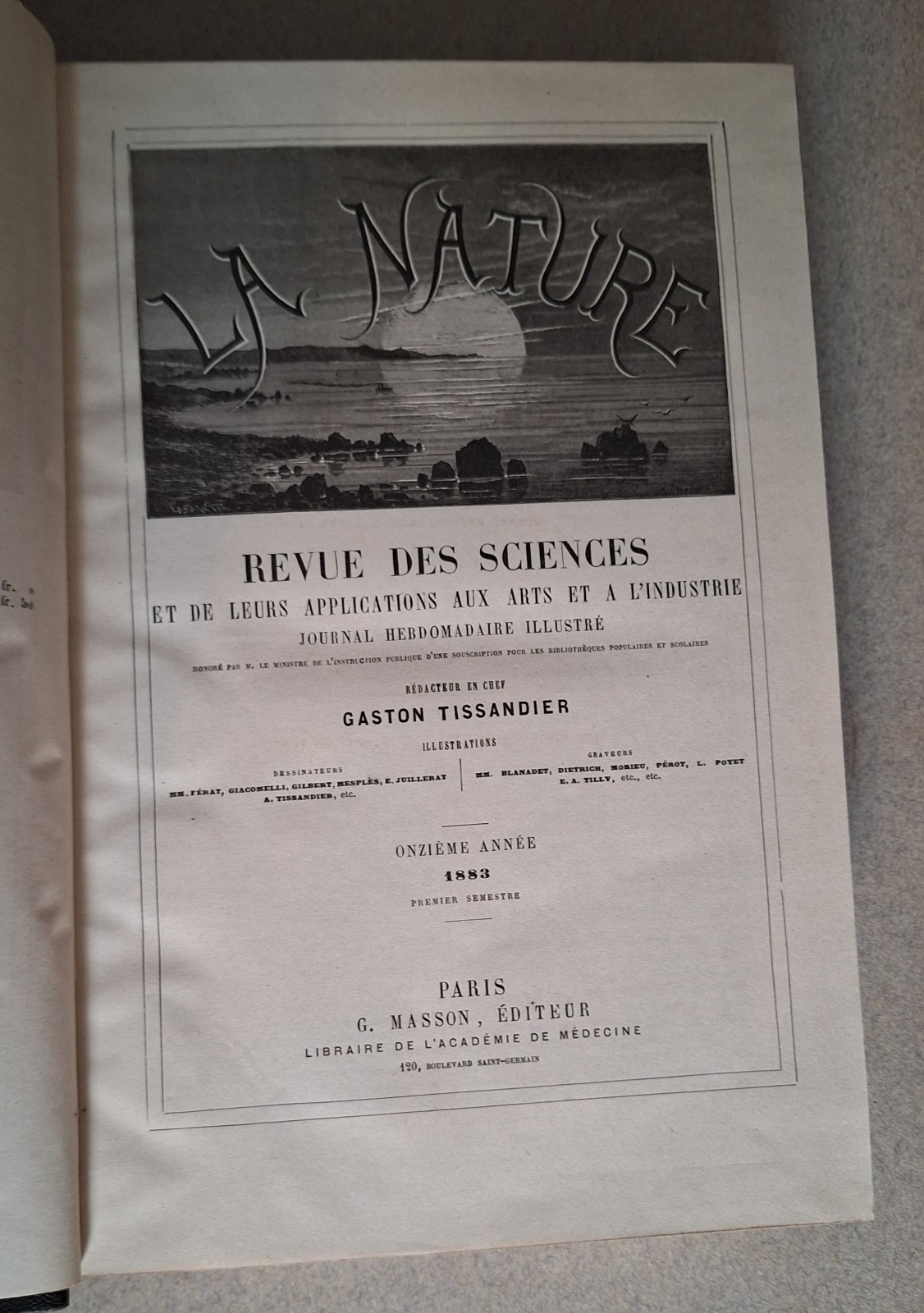 G. TISSANDER LA NATURE REVUE DES SCIENCES 1883 G. MASSON …