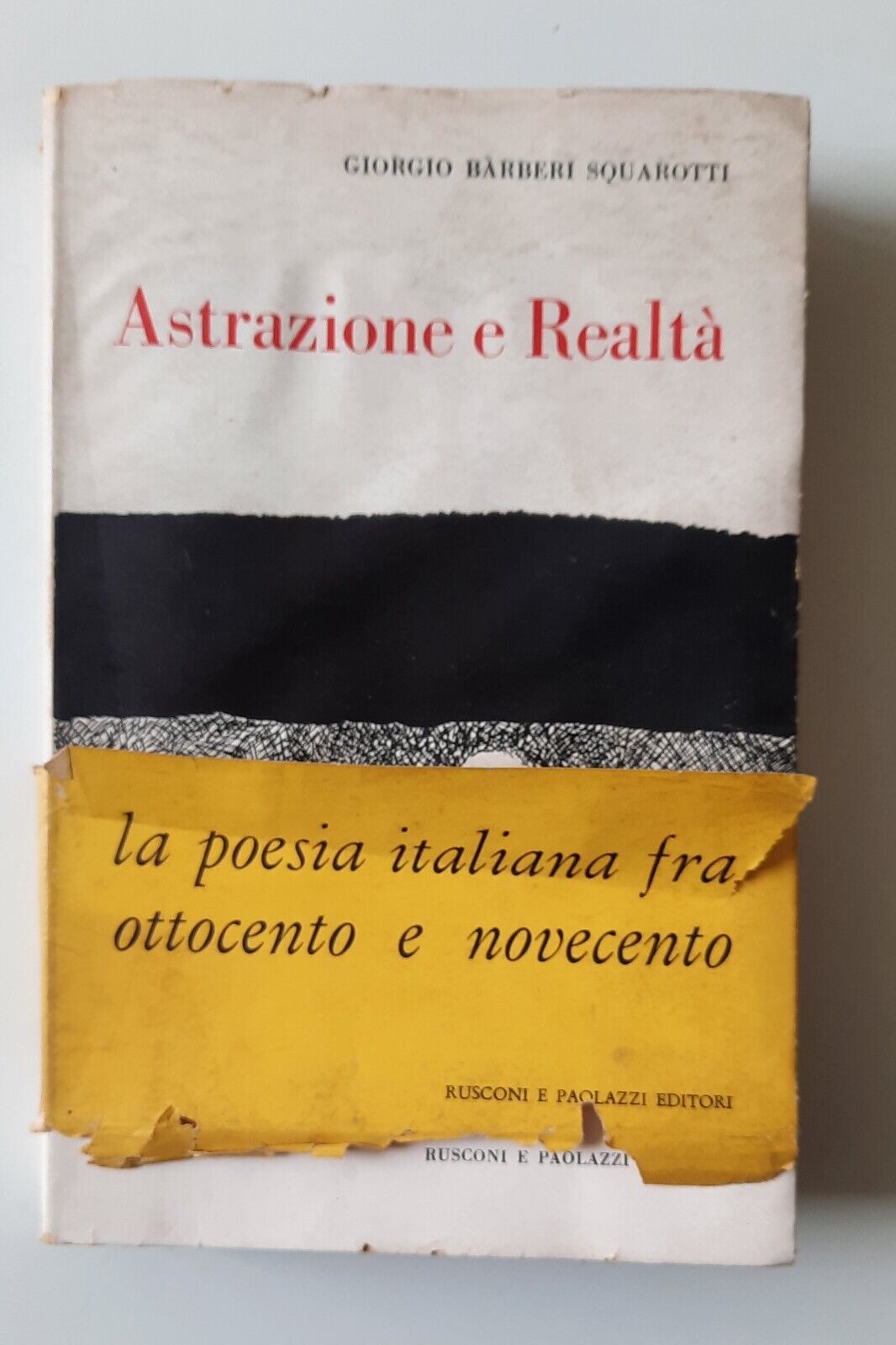 GIORGIO BARBERI SQUAROTTI ASTRAZIONE E REALTA' RUSCONI PAOLAZZI 1960