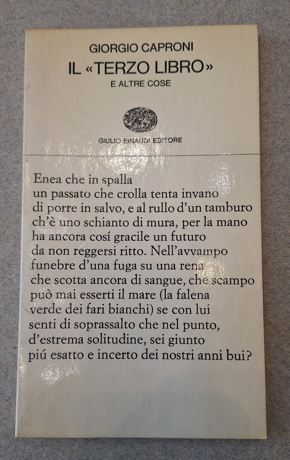 GIORGIO CAPRONI IL TERZO LIBRO EINAUDI COLEZIONE DI POESIA 1968 …