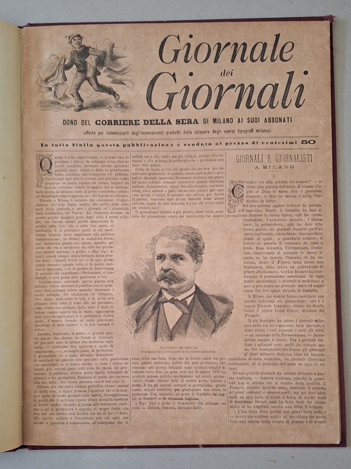 GIORNALE DEI GIORNALI DONO DEL CORRIERE DELLA SERA MARZO 1880
