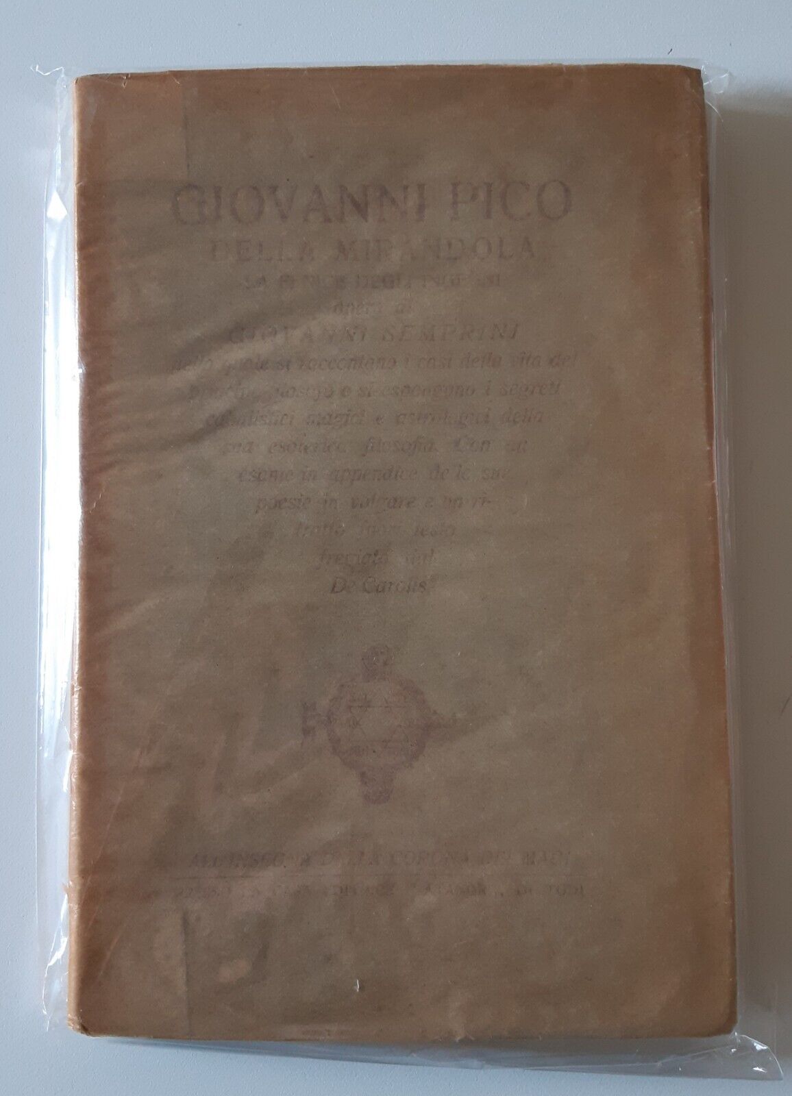 GIOVANNI PICO DELLA MIRANDOLA ALL'INSEGNA DELLA CORONA DEI MAGI 1921