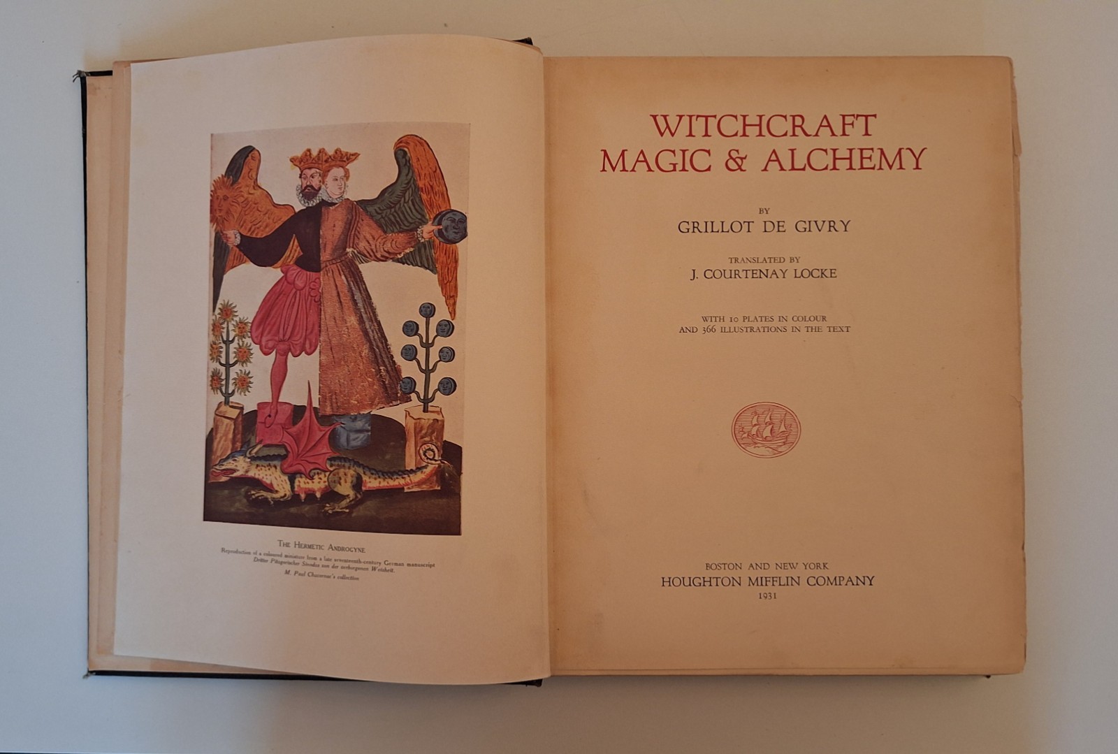 GRILLOT DE GIVRY WITCHCRAFT MAGIC & ALCHEMY HOUGHTON MIFFLIN 1931