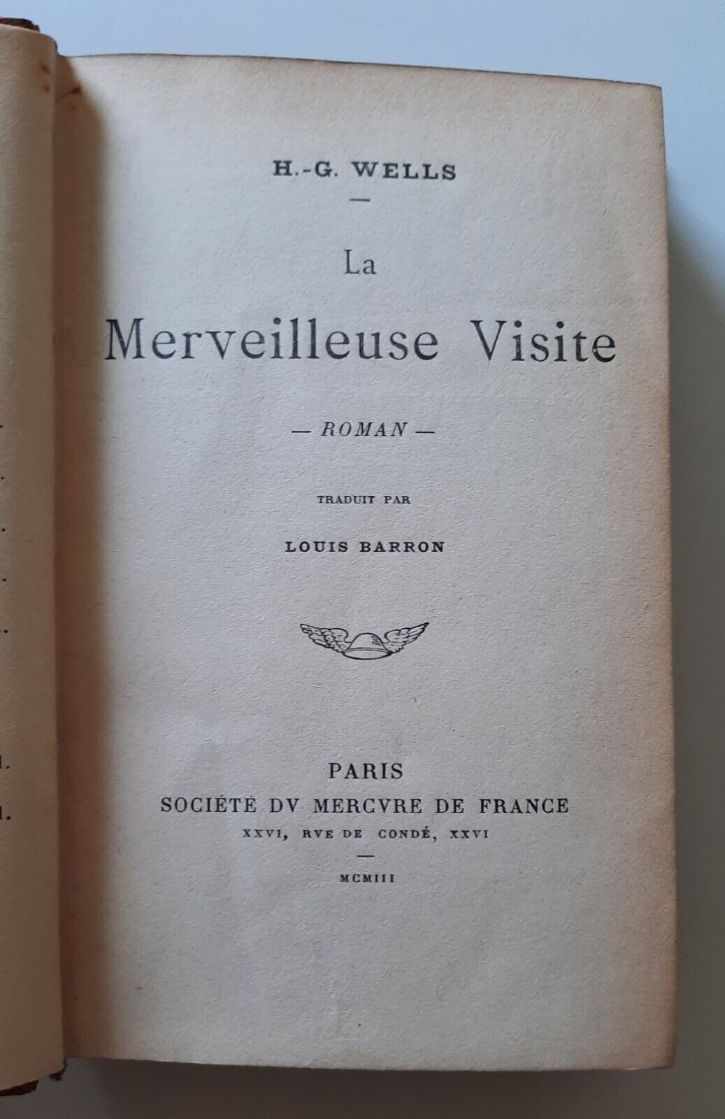 H.G. WELLS LA MERVEILLEUSE VISITE PARIS SOCIETE DU MERCURE DE …