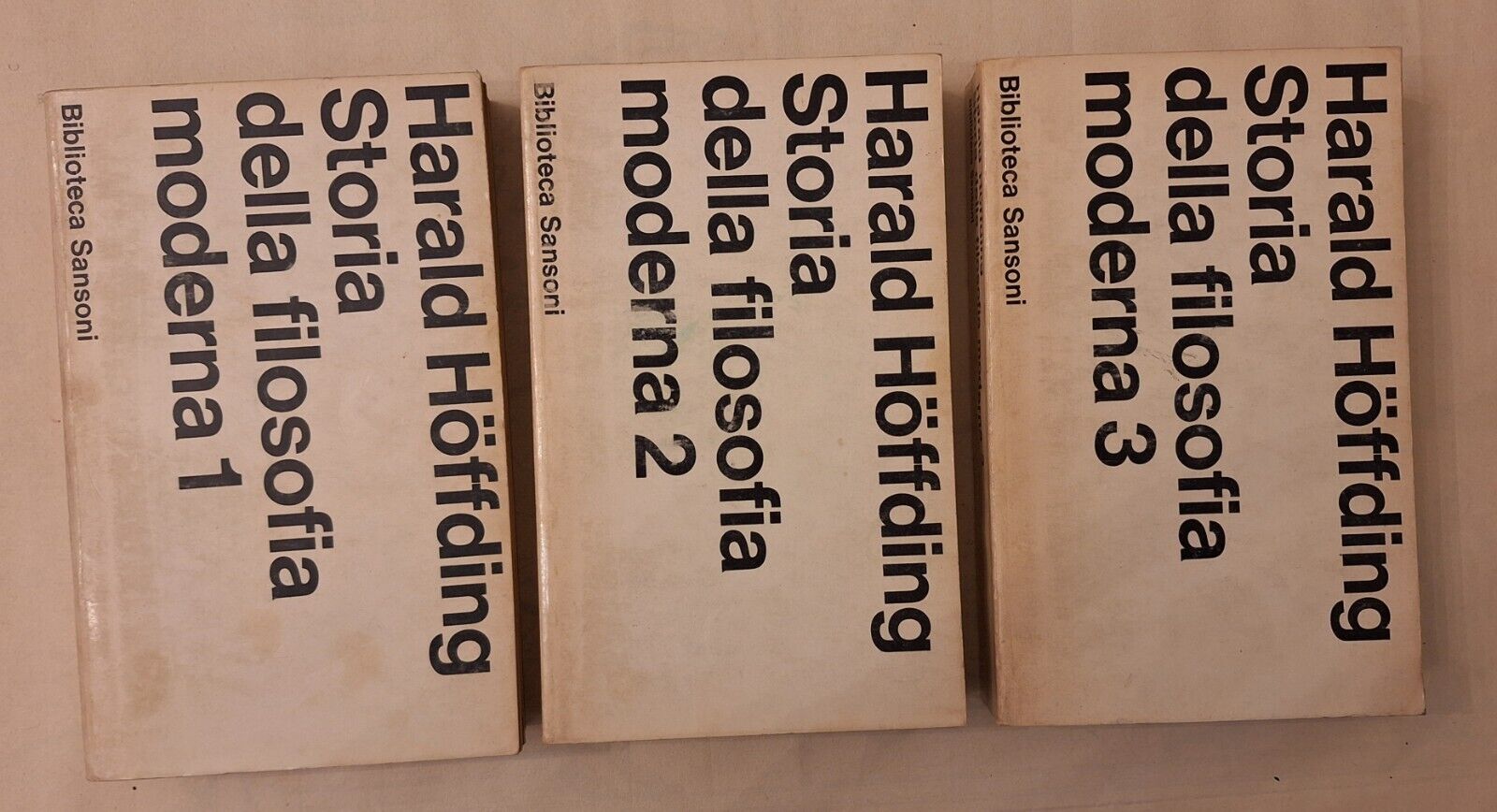 HARALD HOFFDING STORIA DELLA FILOSOFIA MODERNA SANSONI 3 VOLUMI