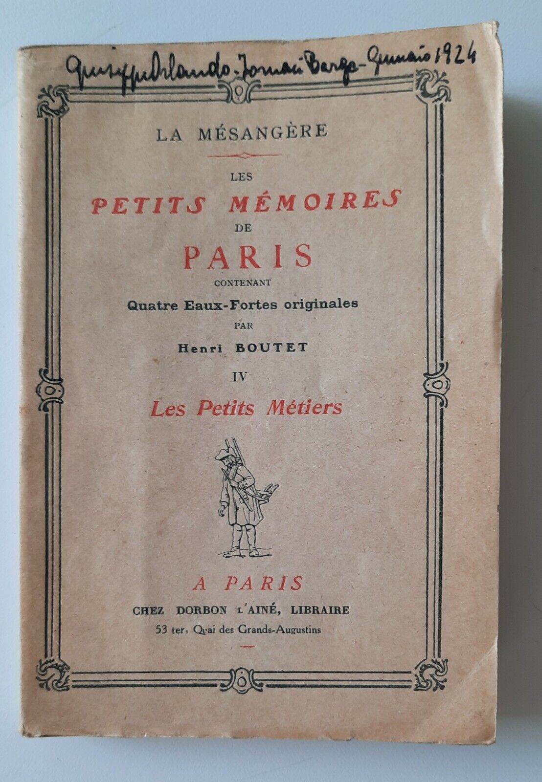 HENRI BOUTET LES PETIT MEMOIRES DE PARIS LES PETIT METIERS …