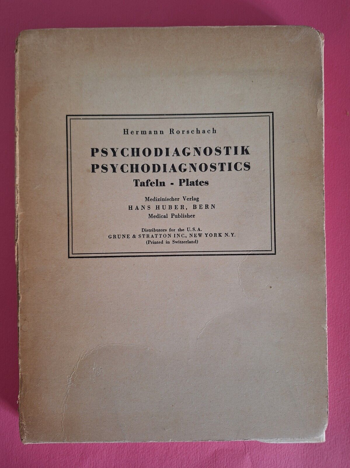 HERMANN RORSCHACH PSYCHODIAGNOSTIK TAFELN PLATES HANS HUBER BERN