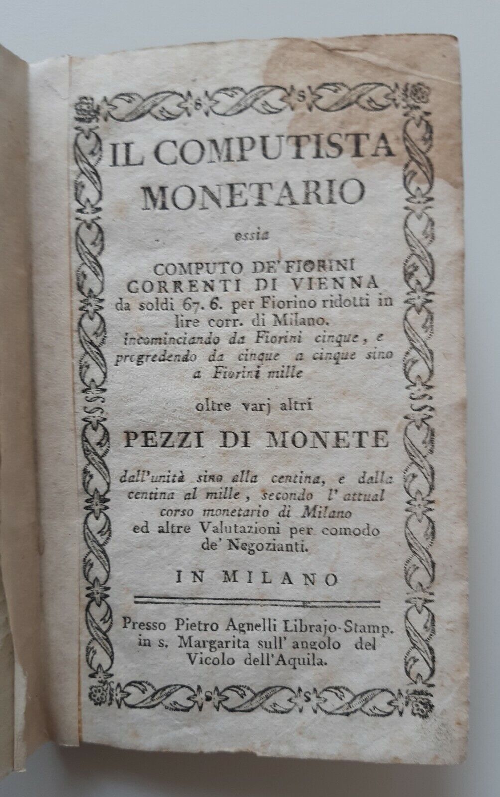 IL COMPUTISTA MONETARIO COMPUTO DE' FIORINI CORRENTI IN VIENNA PRESSO …
