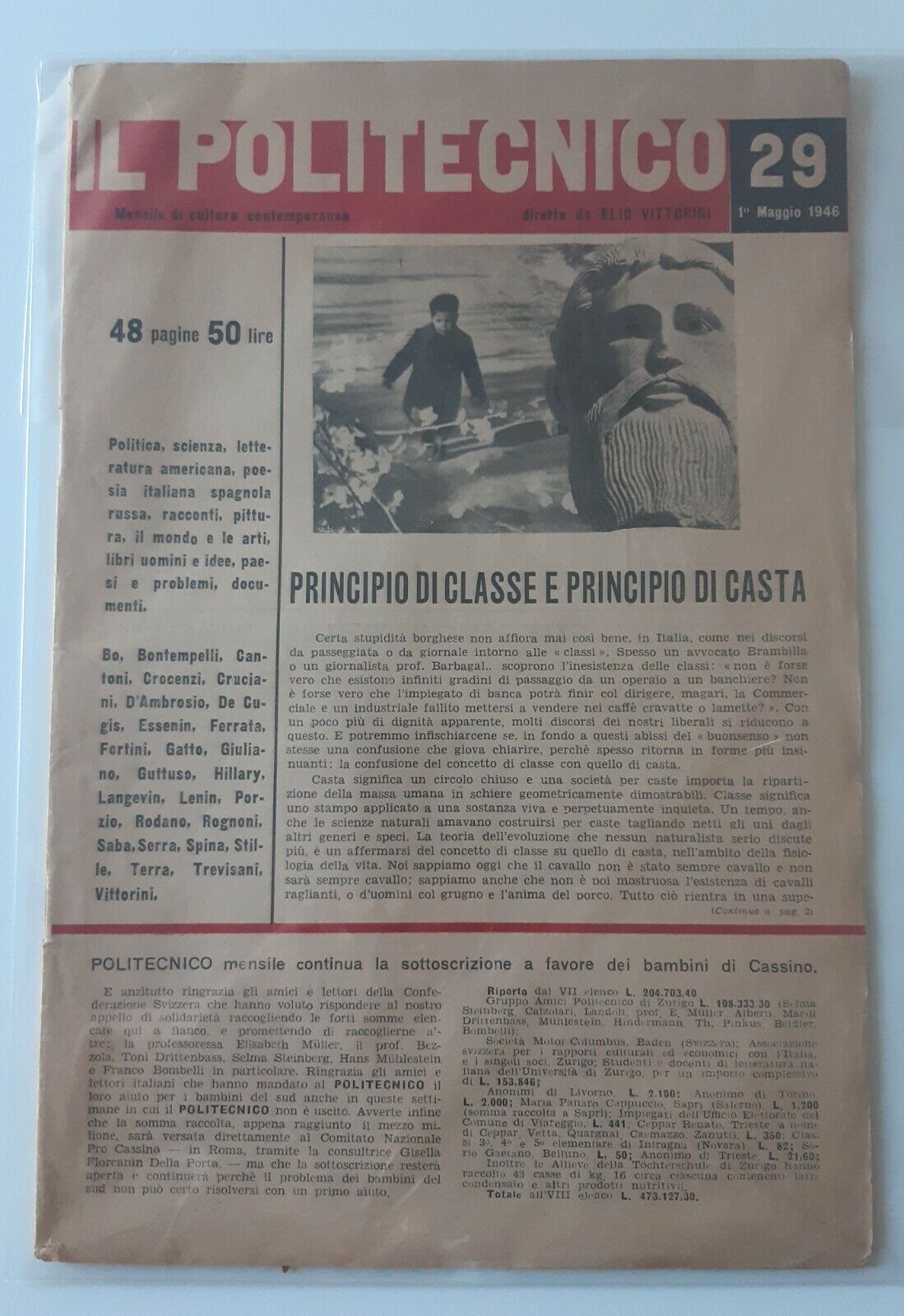 IL POLITECNICO DI ELIO VITTORINI N. 29 MAGGIO 1946 RIVISTA