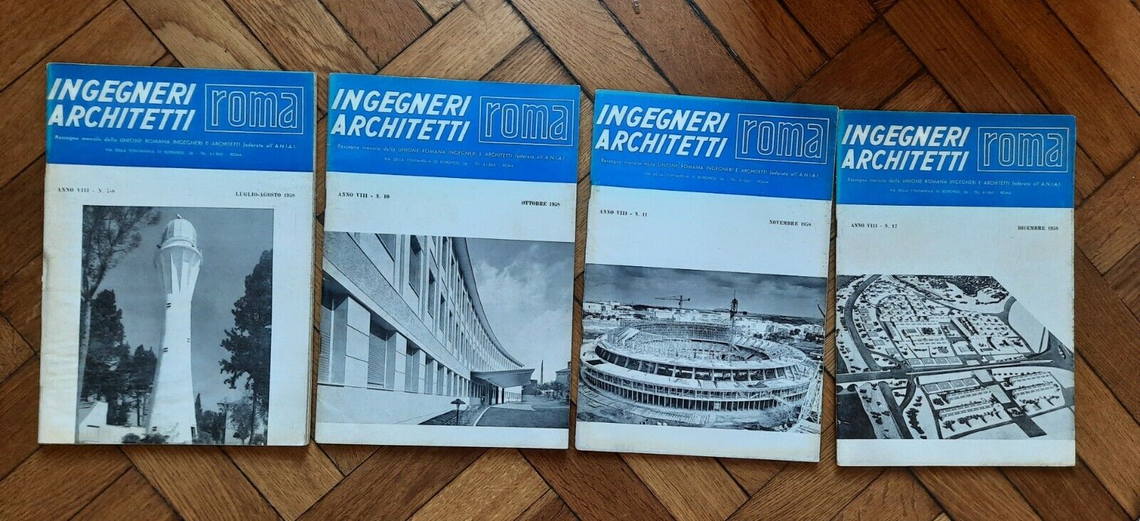 INGEGNERI ARCHITETTI RASSEGNA MENSILE ANNO VIII 1958 4 NUMERI