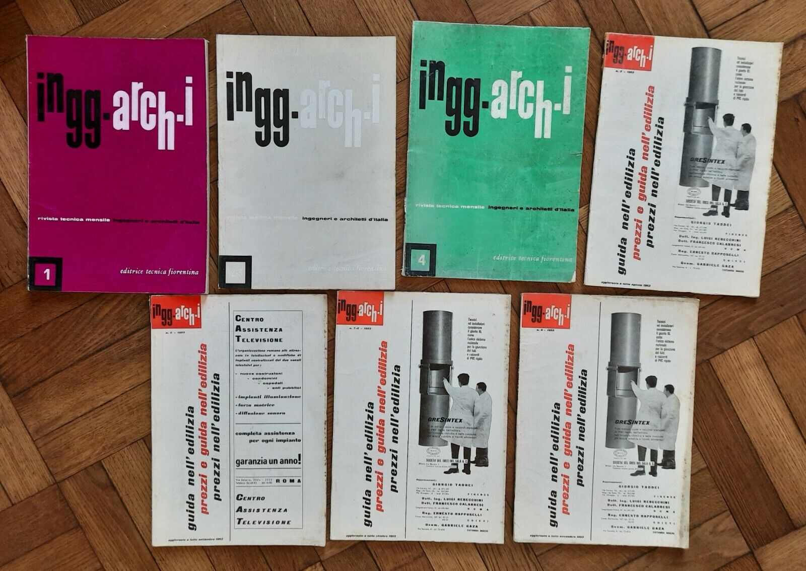 INGG ARCHI RIVISTA TECNICA MENSILE ANNO IV 1963 7 NUMERI …