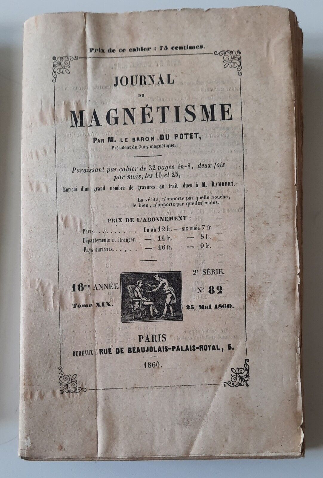 JOURNAL DU MAGNETISME PAR M. LE BARON DU POTET ANNEE …
