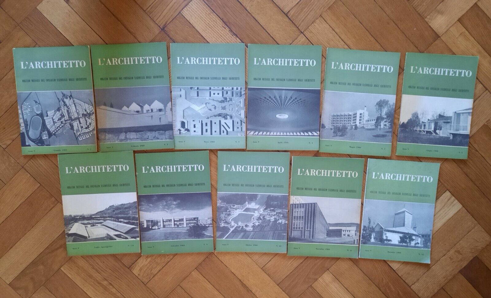 L'ARCHITETTO ORGANO CONSIGLIO NAZ. ARCHITETTI ANNO V 1960 ANNATA COMPLETA