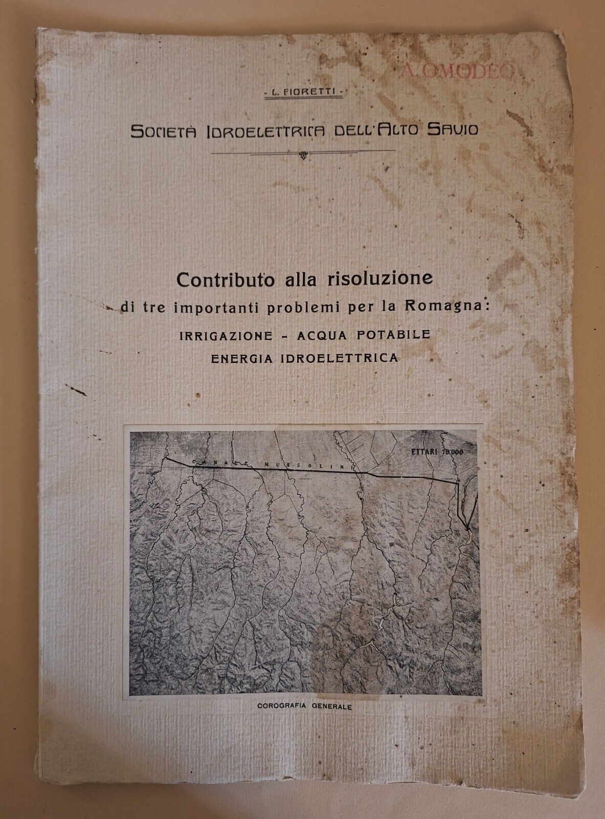 L. FIORETTI SOC. IDROELETTRICA DELL'ALTO SAVIO CONTRIBUTO RISOLUZIONE ... 1927