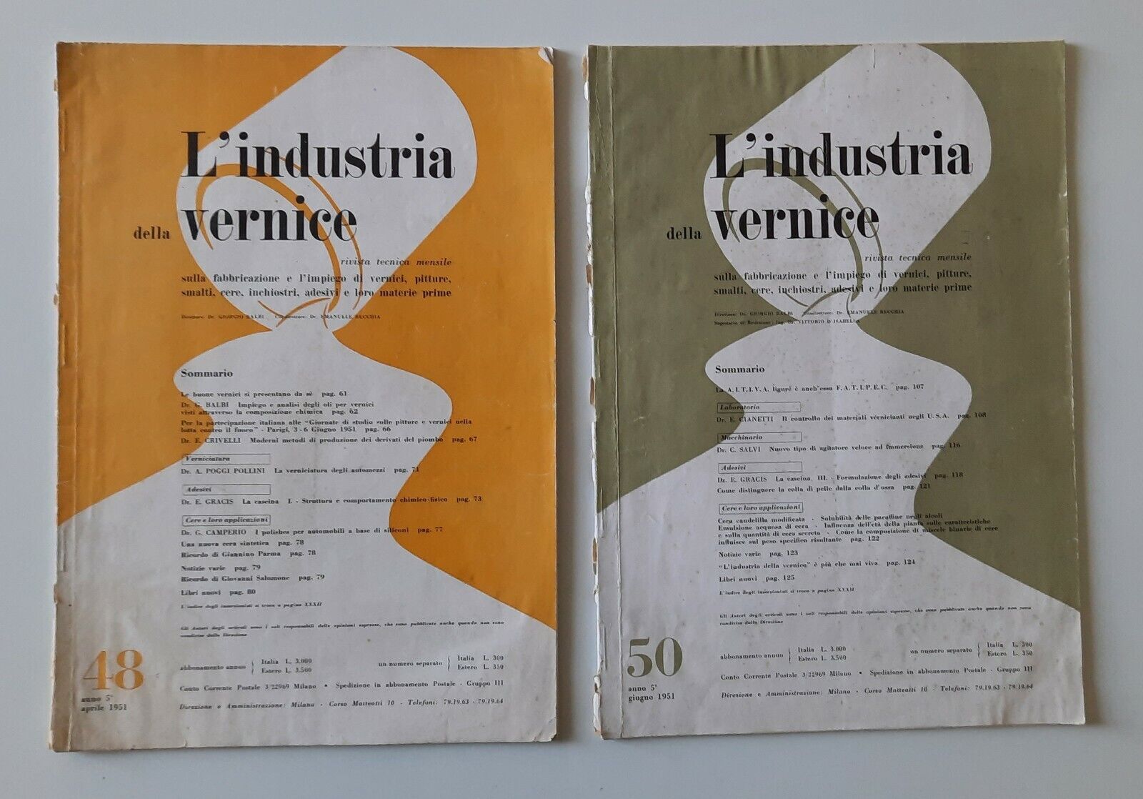 L'INDUSTRIA DELLA VERNICE RIVISTA TECNICA MENSILE N. 48 / 50 …