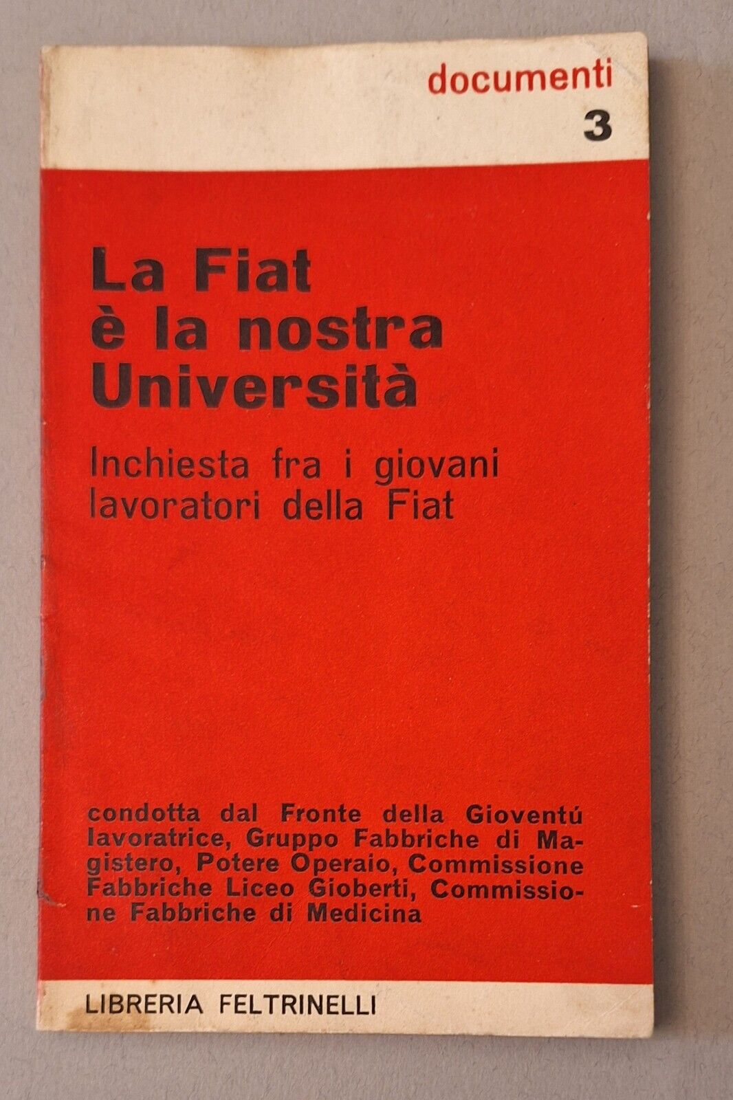 LA FIAT E' LA NOSTRA UNIVERSITA' FELTRINELLI 1969