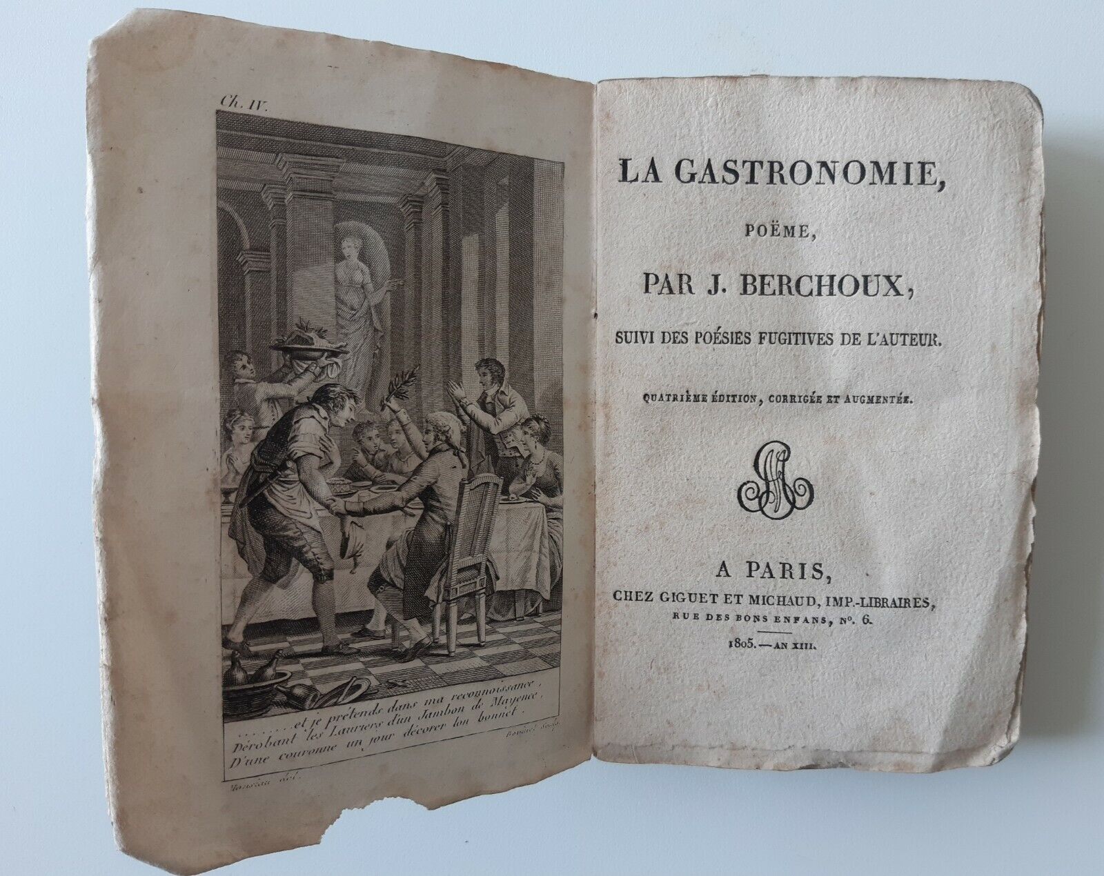 LA GASTRONOMIE POEME PAR J. BERCHOUX SUIVI .... PARIS CHEZ …