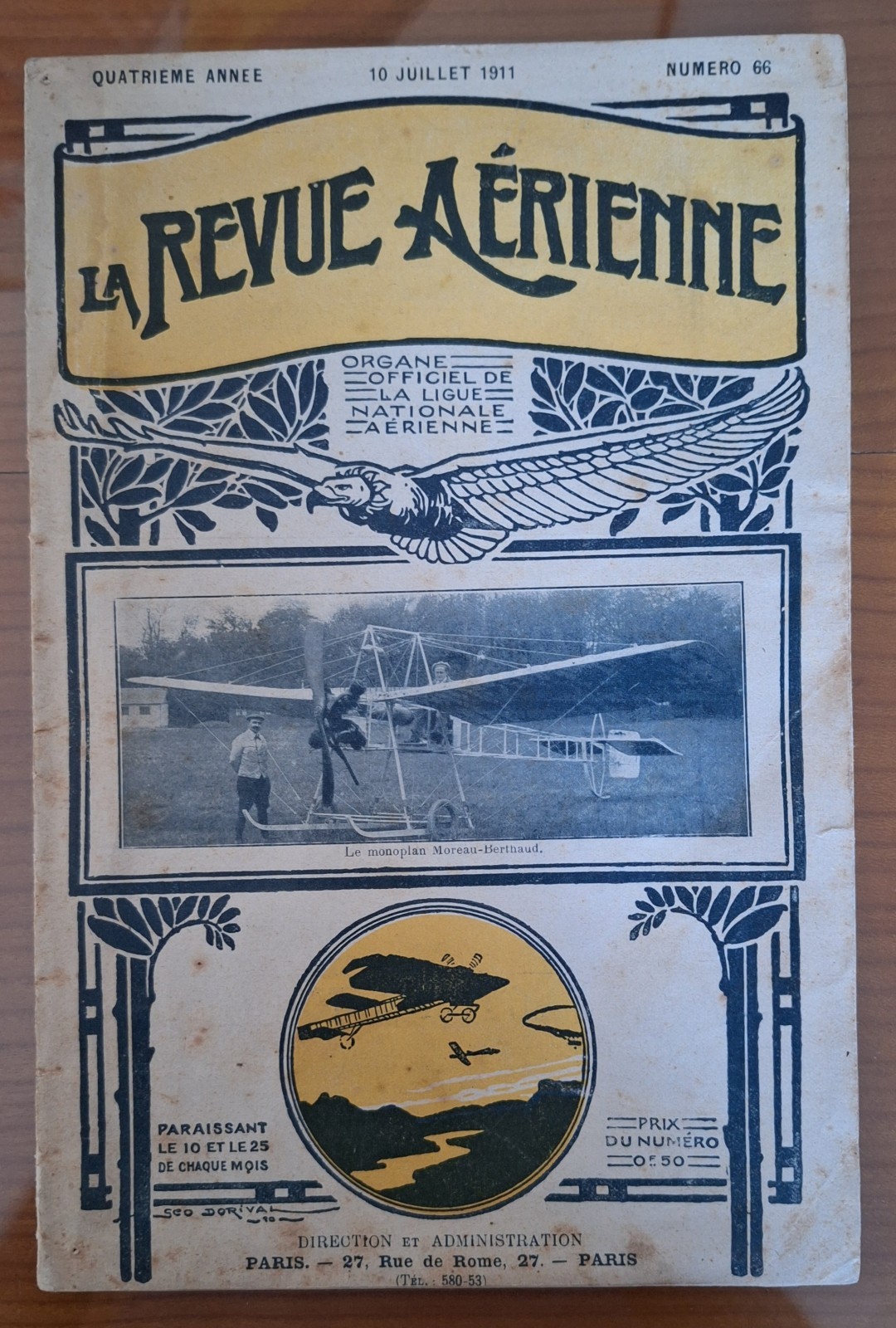 LA REVUE AERIENNE QUATRIEME ANNEE 10 JUILLET 1911 N. 66
