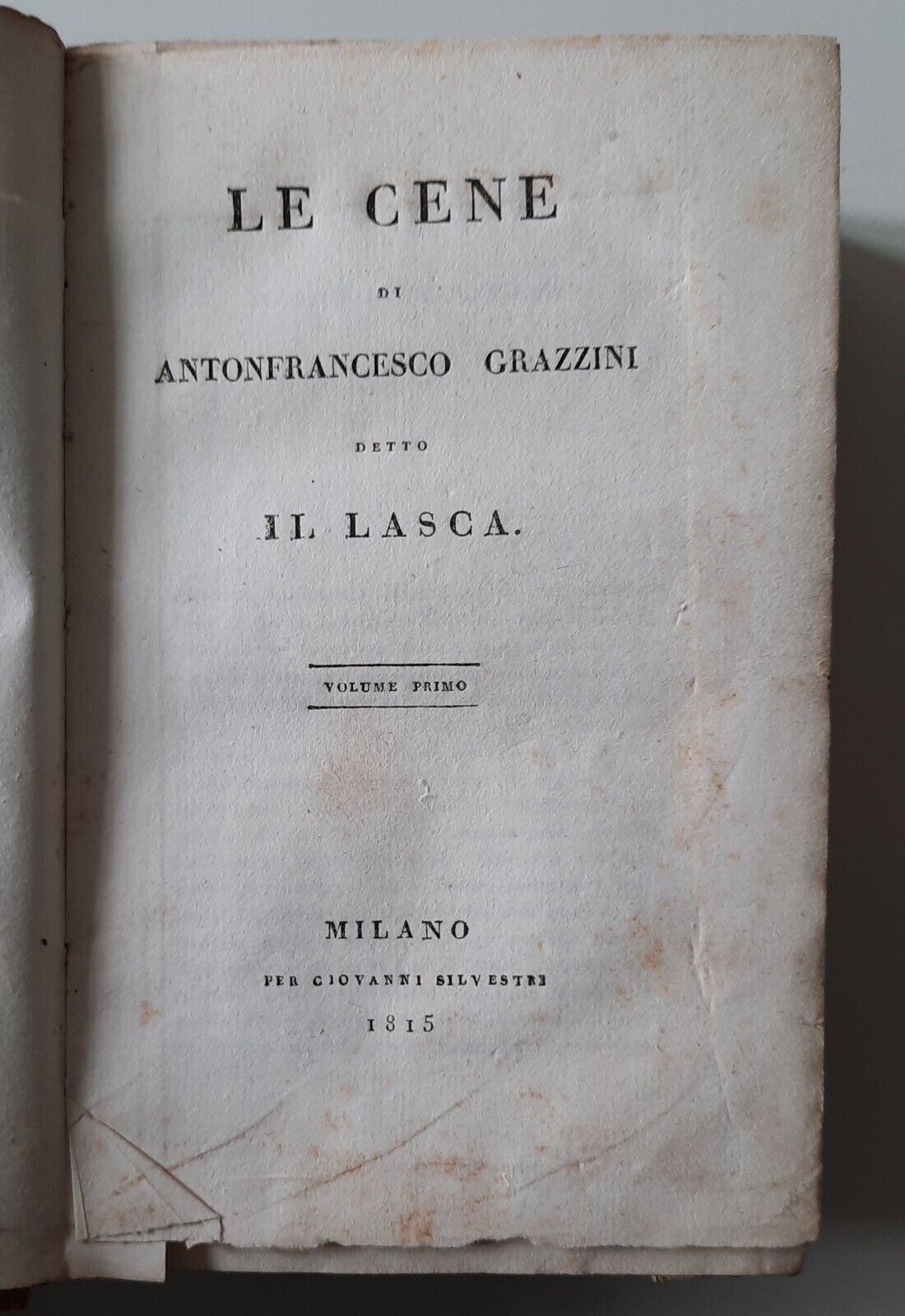 LE CENE DI ANTONFRANCESCO GRAZZINI DETTO IL LASCA SILVESTRI 1815