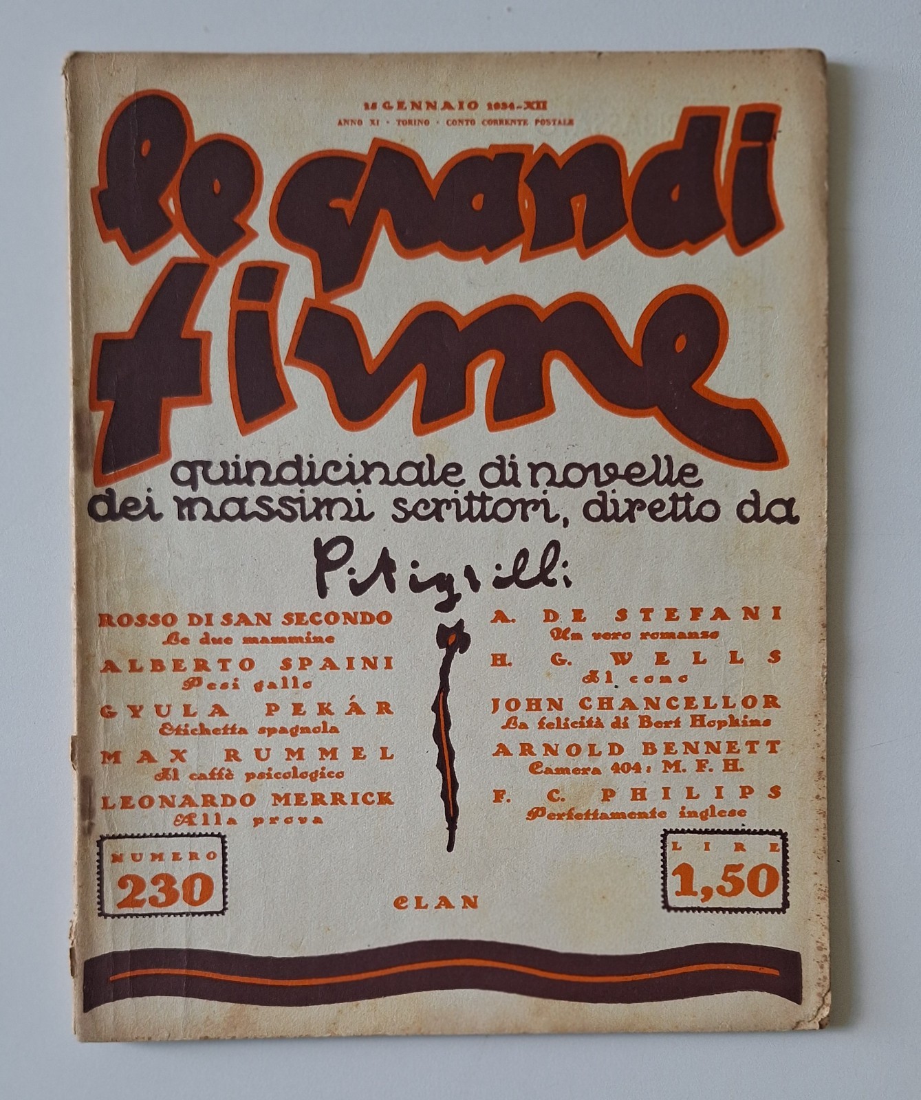 LE GRANDI FIRME RIVISTA H.G. WELLS 15 GENN. 1934