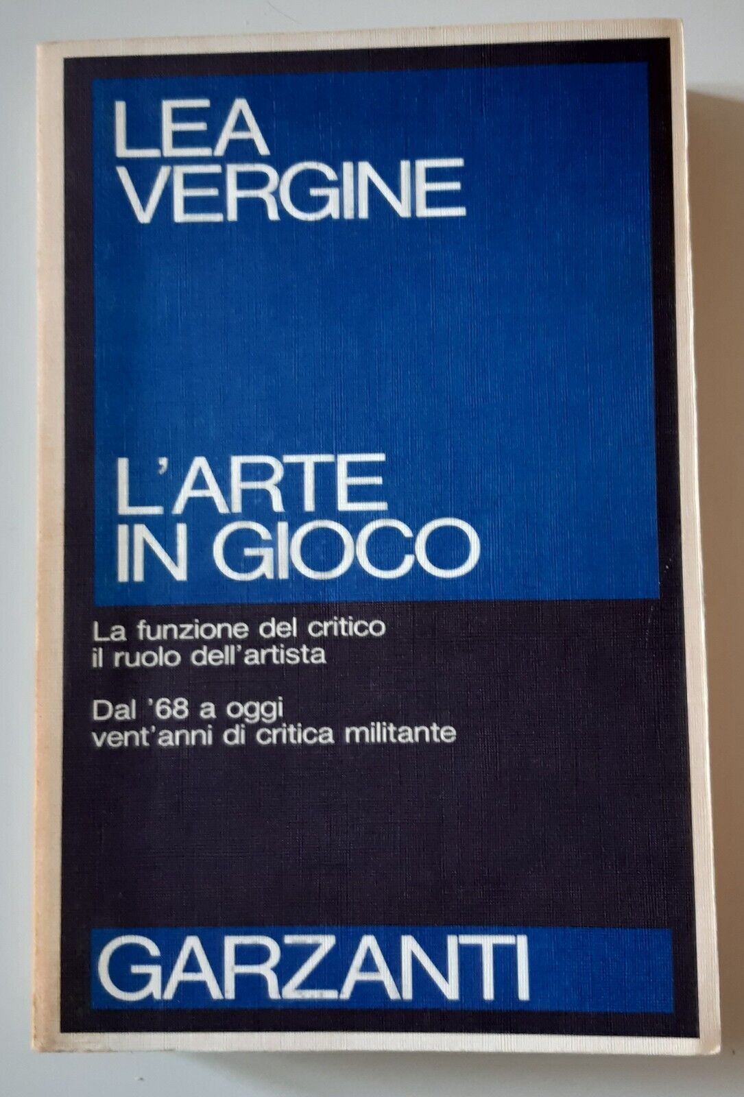 LEA VERGINE L'ARTE IN GIOCO GARZANTI 1988