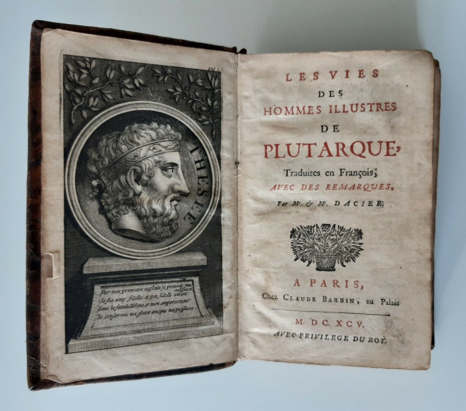 LES VIES DES HOMMES ILLUSTRES DE PLUTARQUE TRADUITS PAR DACIER …