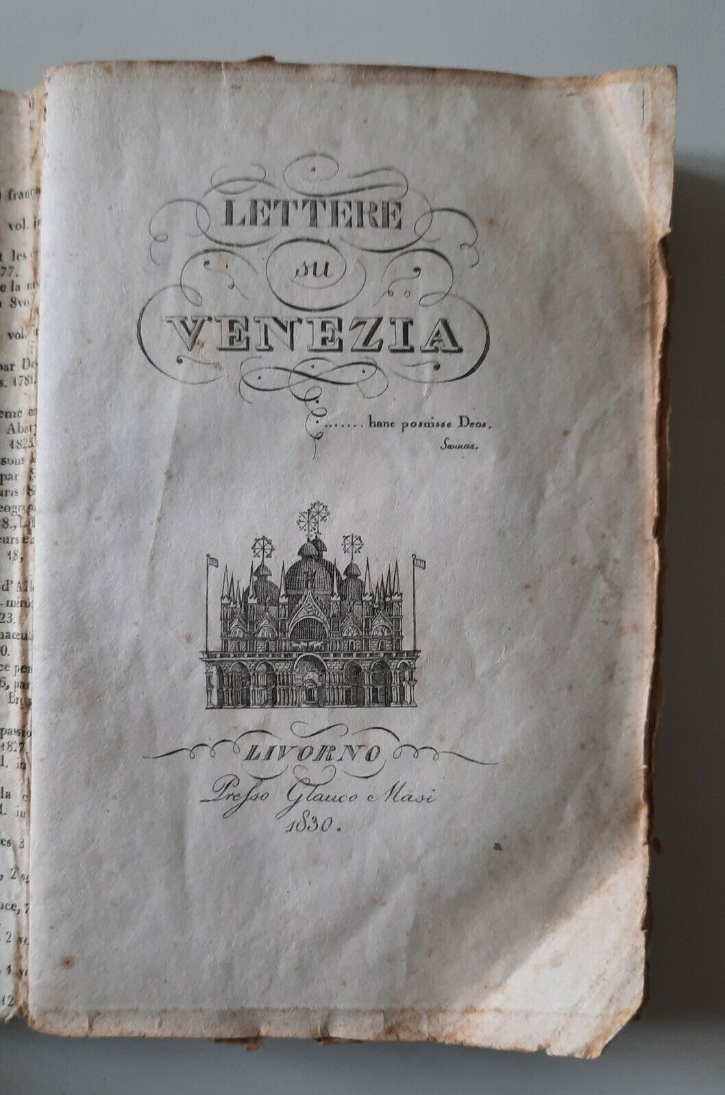 LETTERE SU VENEZIA LIVORNO PRESSO GLAUCO MASI 1830