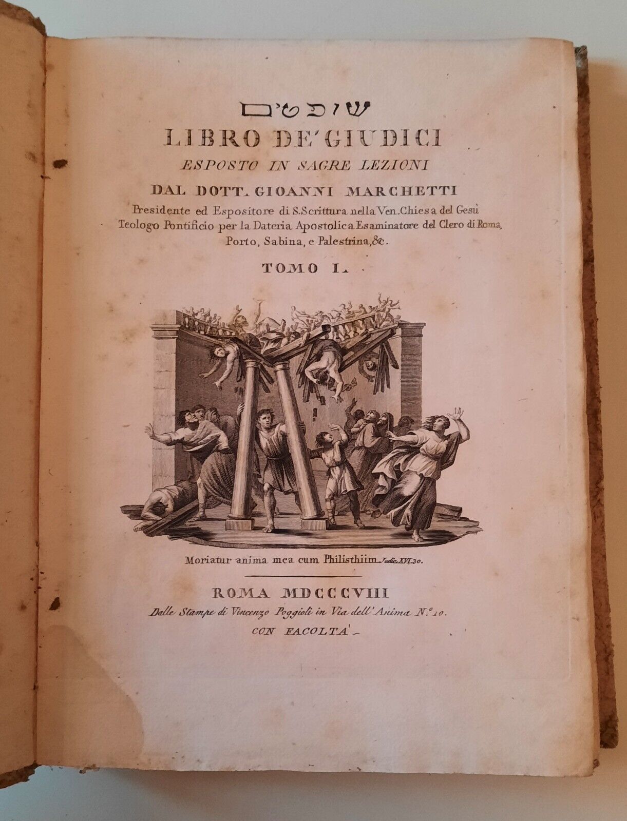 LIBRO DE' GIUDICI ESPOSTO IN SAGRE LEZIONI G. MARCHETTI V. …