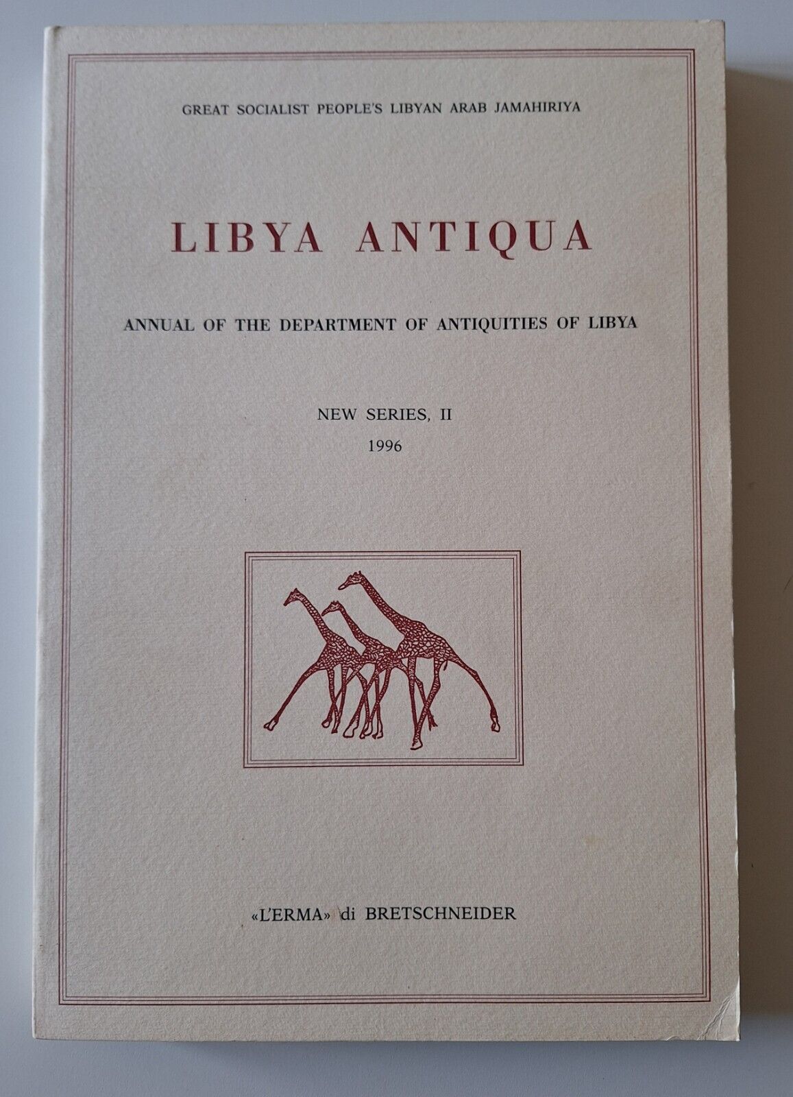 LIBYA ANTIQUA ANNUAL DEPARTMENT OF LIBYA L'ERMA DI BRETSCHNEIDER 1996