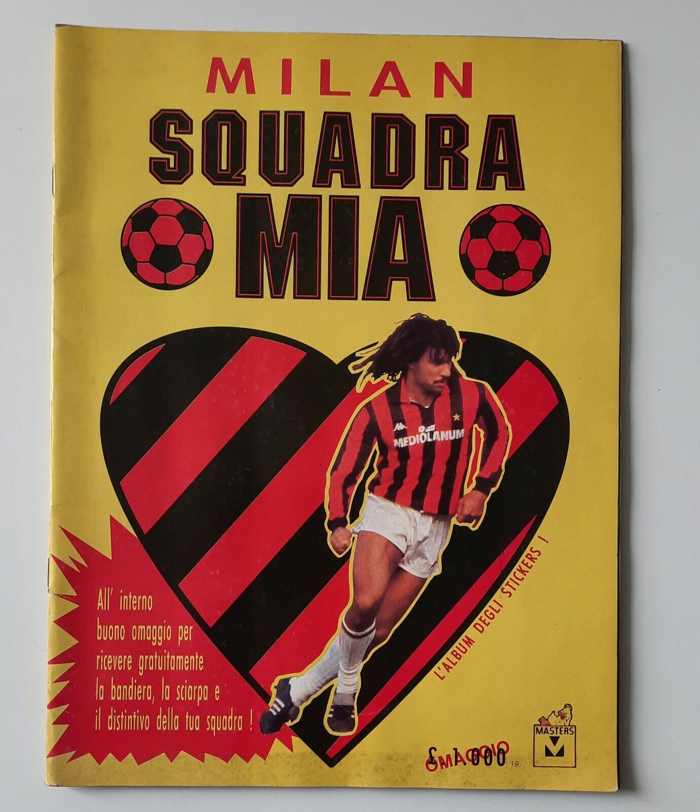 MILAN SQUADRA MIA ALBUM FIGURINE STICKERS MASTERS 1990 SCOMPLETO