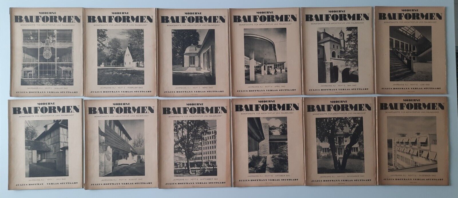 MODERNE BAUFORMEN ANNATA 1942 COMPLETA 12 NUMERI