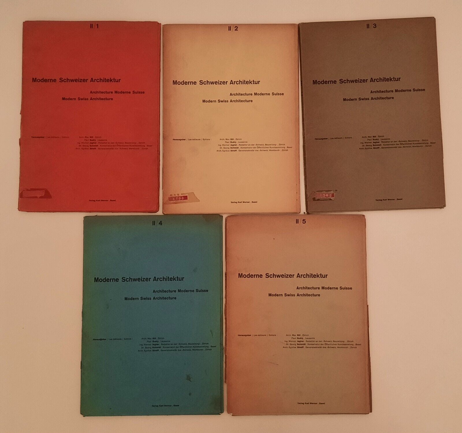 MODERNE SCHWEIZER ARKITEKTUR VERLA KARL WERNER 1942 5 VOLUMI MAX …
