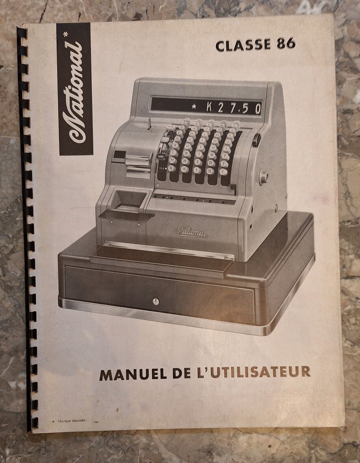NATIONAL CASH REGISTER COMPANY MODELLO CLASSE 86 MENUEL DE L'UTILISATEUR …