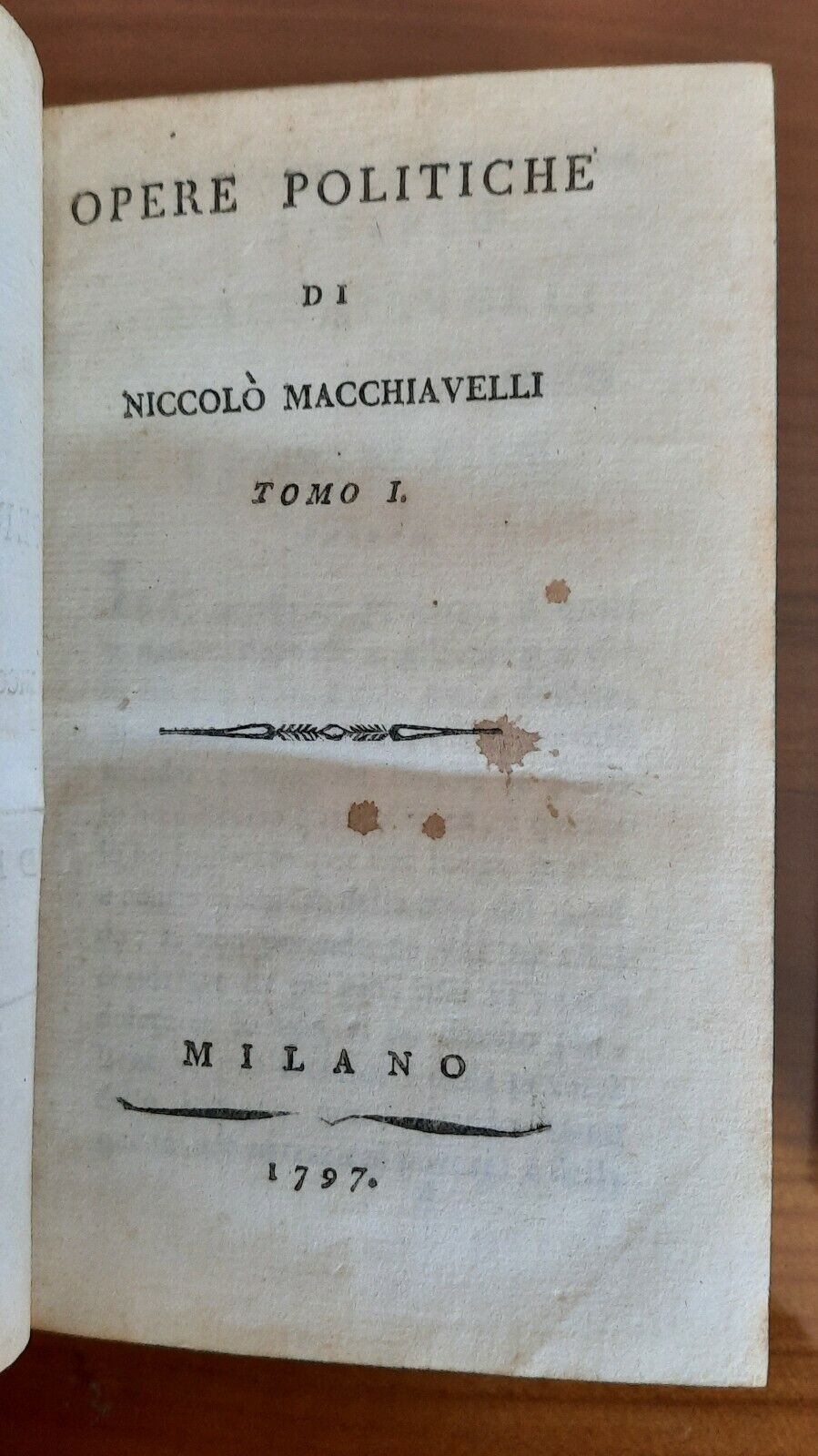 NICCOLO' MACHIAVELLI OPERE POLITICHE MILANO 1797 2 VOLUMI