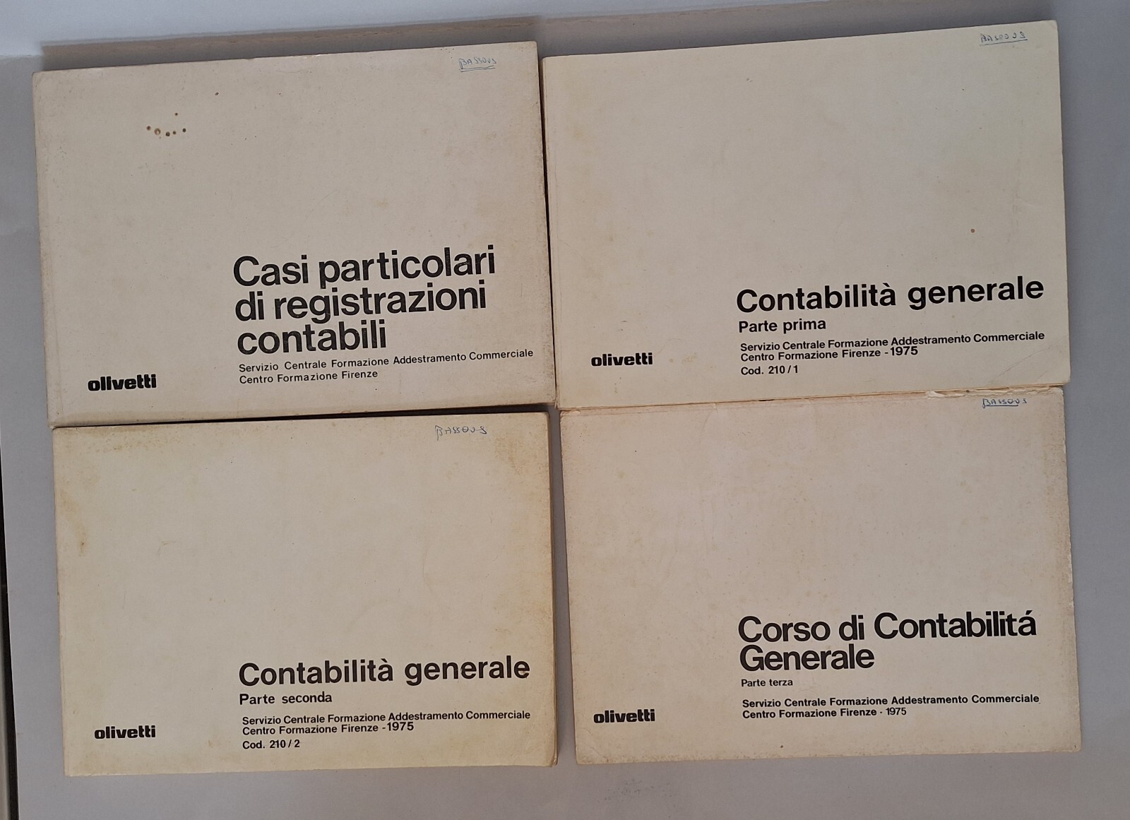 OLIVETTI MANUALI DI CONTABILITA' GENERALE 1975 4 VOLUMI