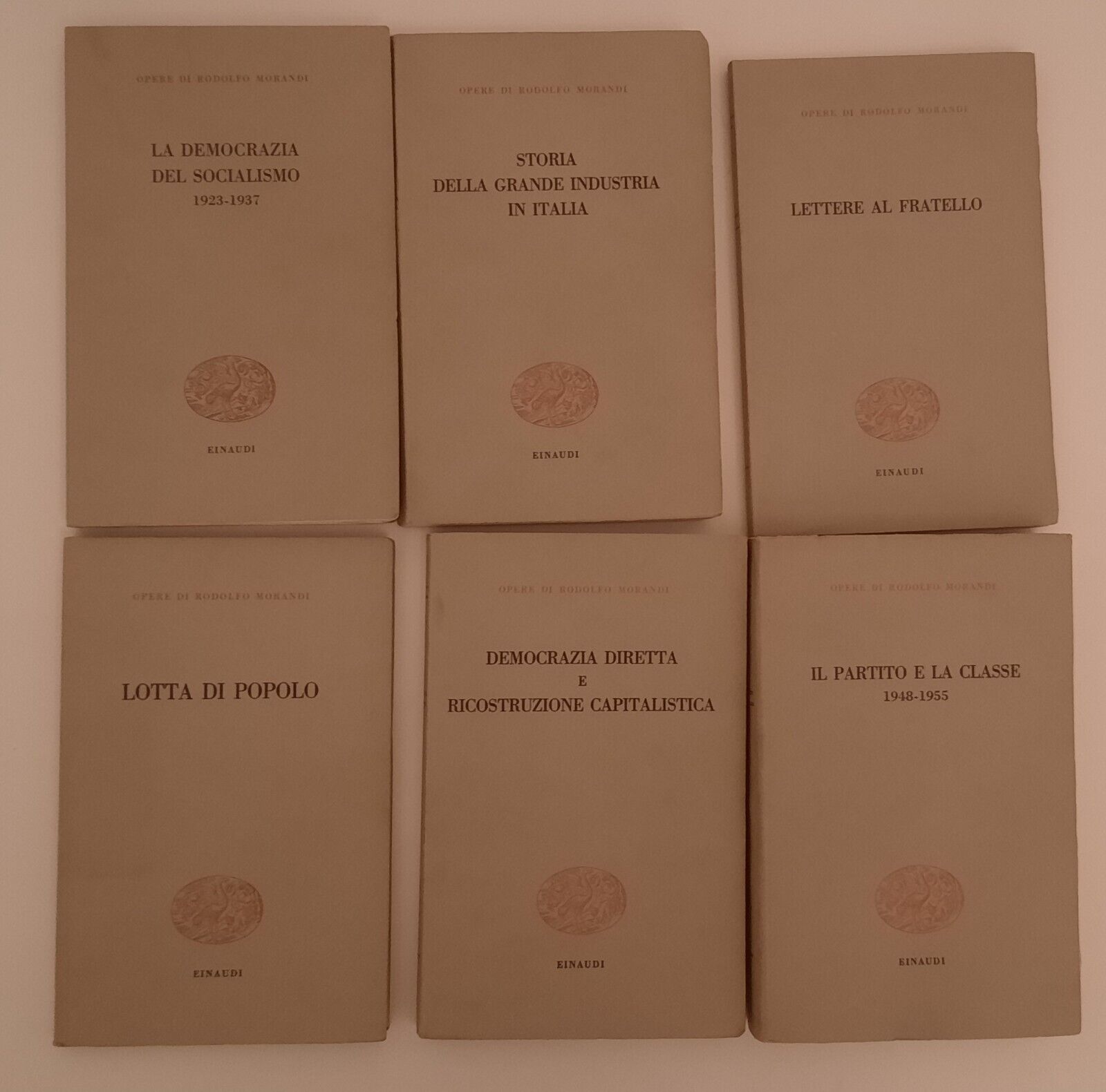 OPERE DI RODOLFO MORANDI EINAUDI 1961 6 VOLUMI