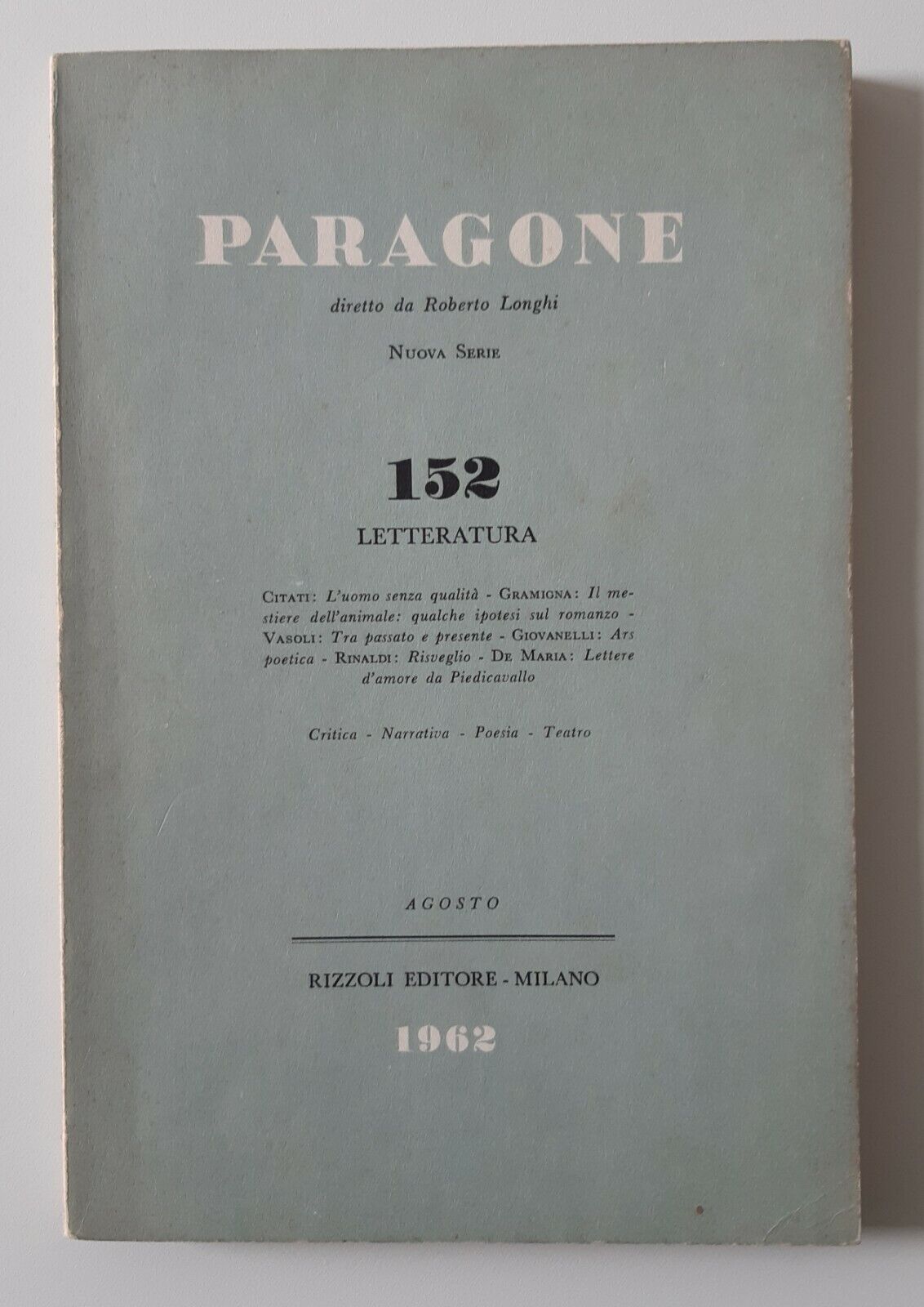 R. LONGHI PARAGONE RIZZOLI ED. 1962