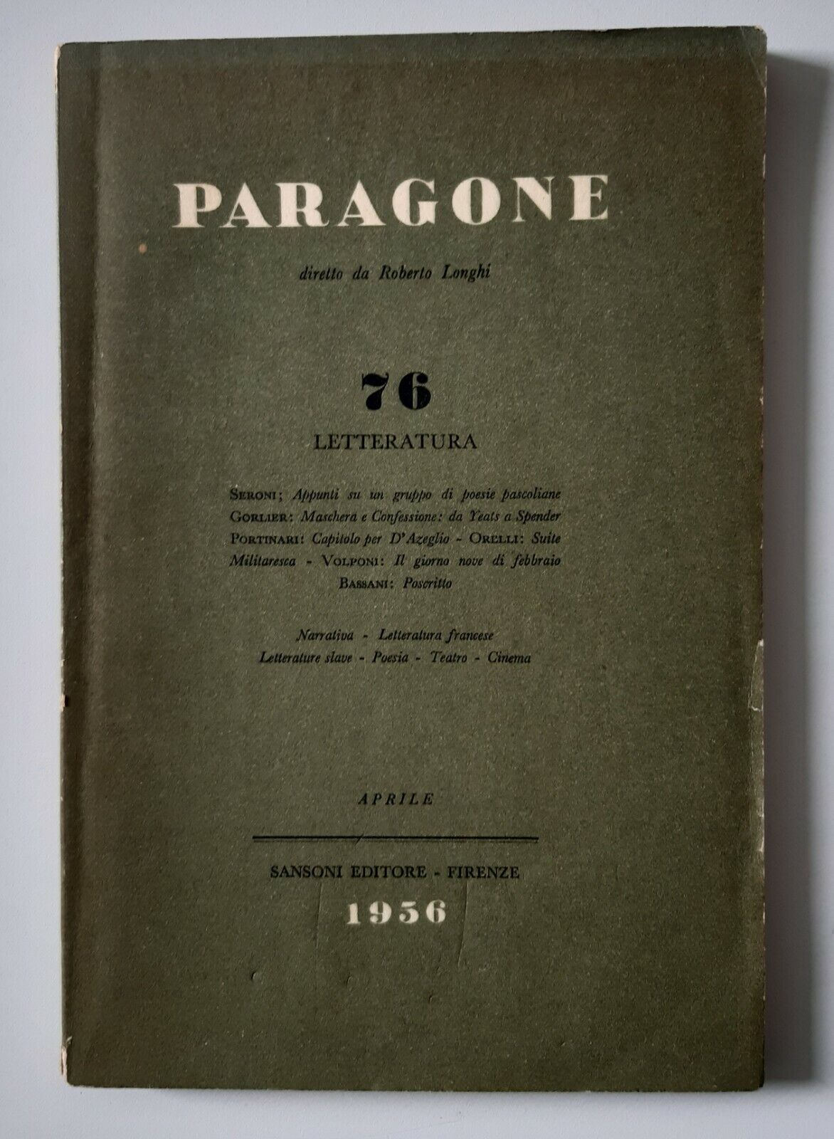 R. LONGHI PARAGONE SANSONI ED. 1956