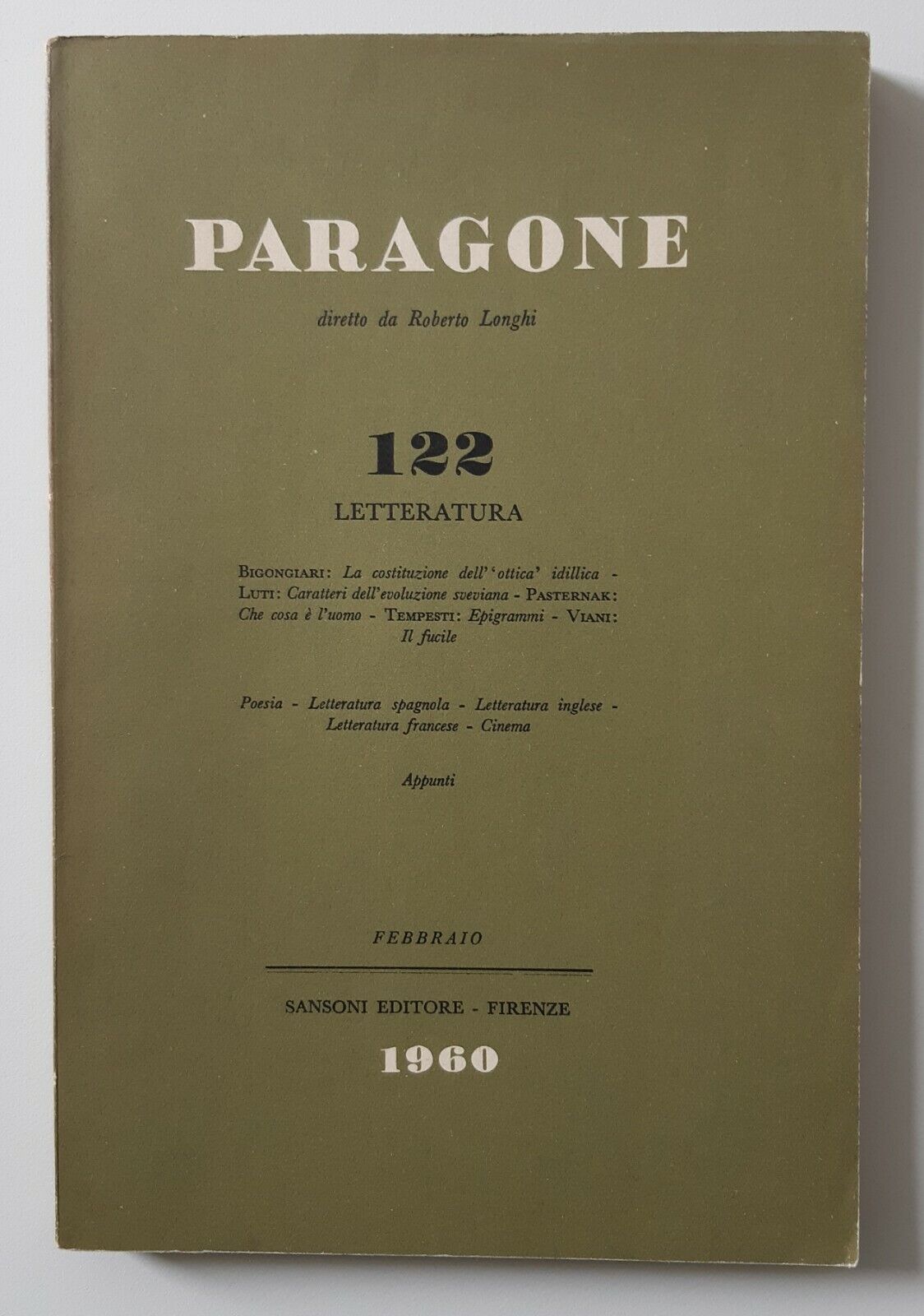 R. LONGHI PARAGONE SANSONI ED. 1960