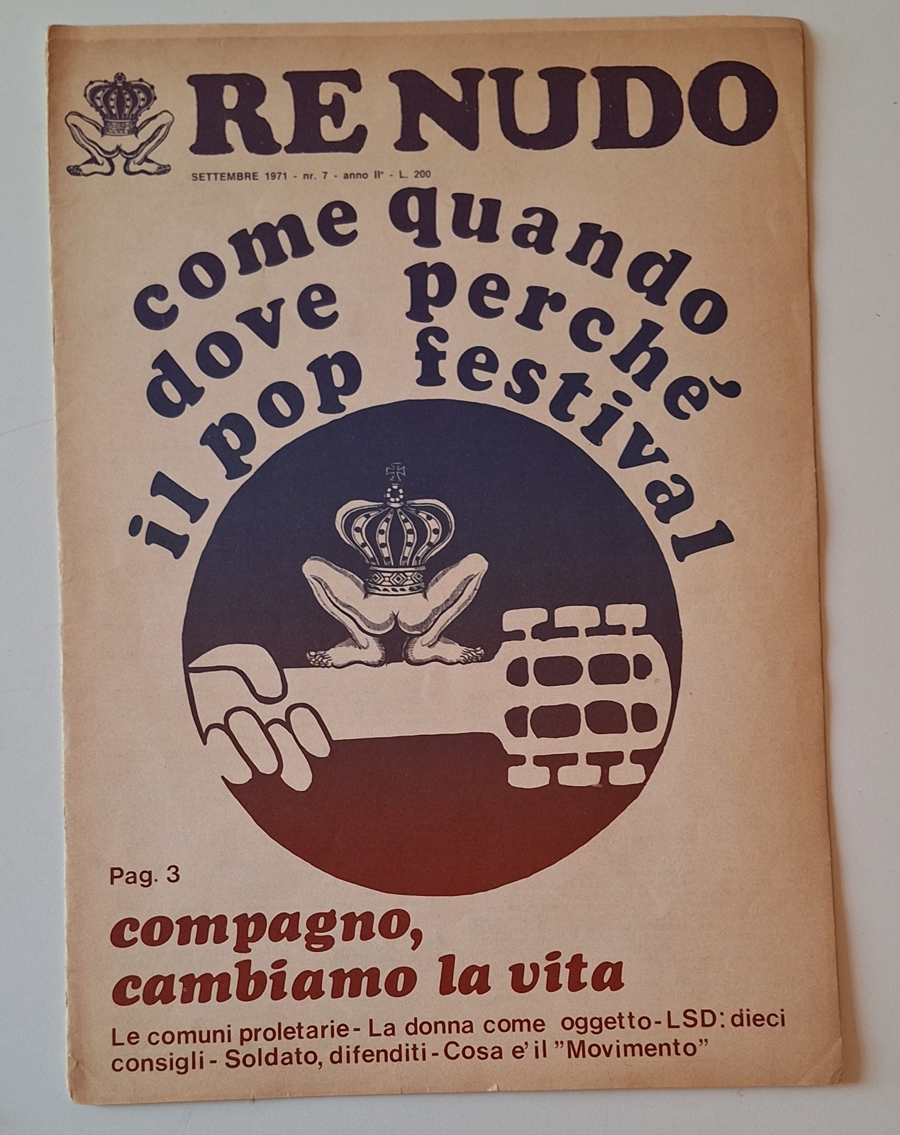 RE NUDO SETTEMBRE 1971 N. 2 ANNO II RIVISTA