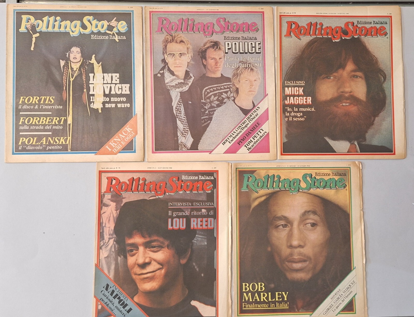 ROLLING STONE RIVISTA EDIZIONE ITALIANA N. 2-3-4-5-6 1980