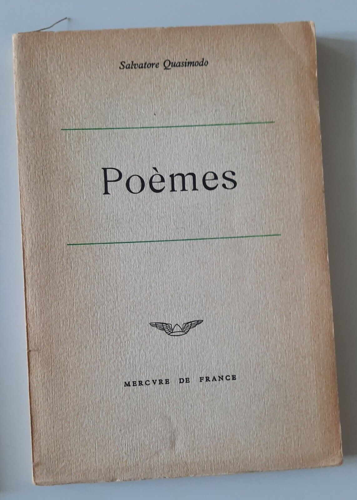SALVATORE QUASIMODO POEMES MERCURE DE FRANCE 1963