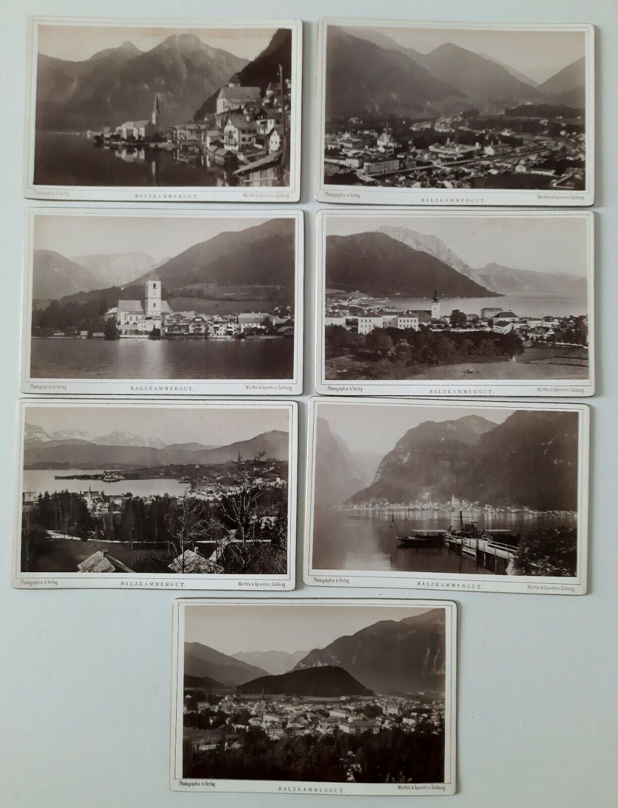 SALZKAMMERGUT 7 FOTOGRAFIE ORIGINALI PRIMO '900 WURTHLE & SPINNHIRN SALZBURG