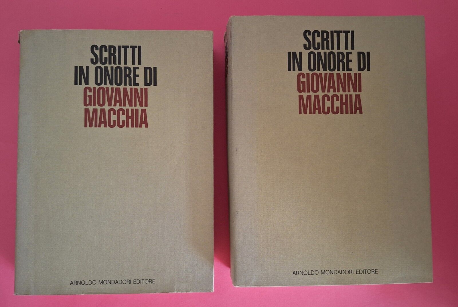 SCRITTI IN ONORE DI GIOVANNI MACCHIA MONDADORI 1983