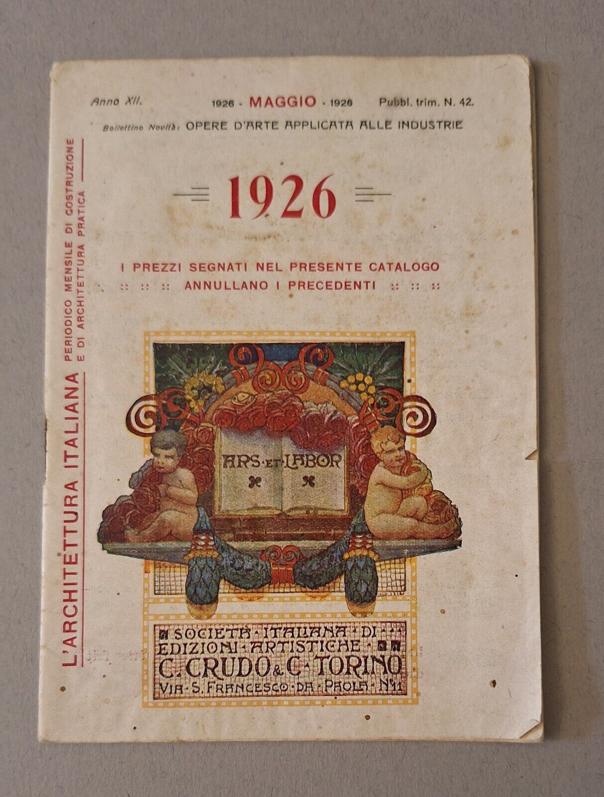 SOCIETA' ITALIANA EDIZIONI ARTISTICHE CRUDO & C. COTTO CATALOGO EDITORIALE …