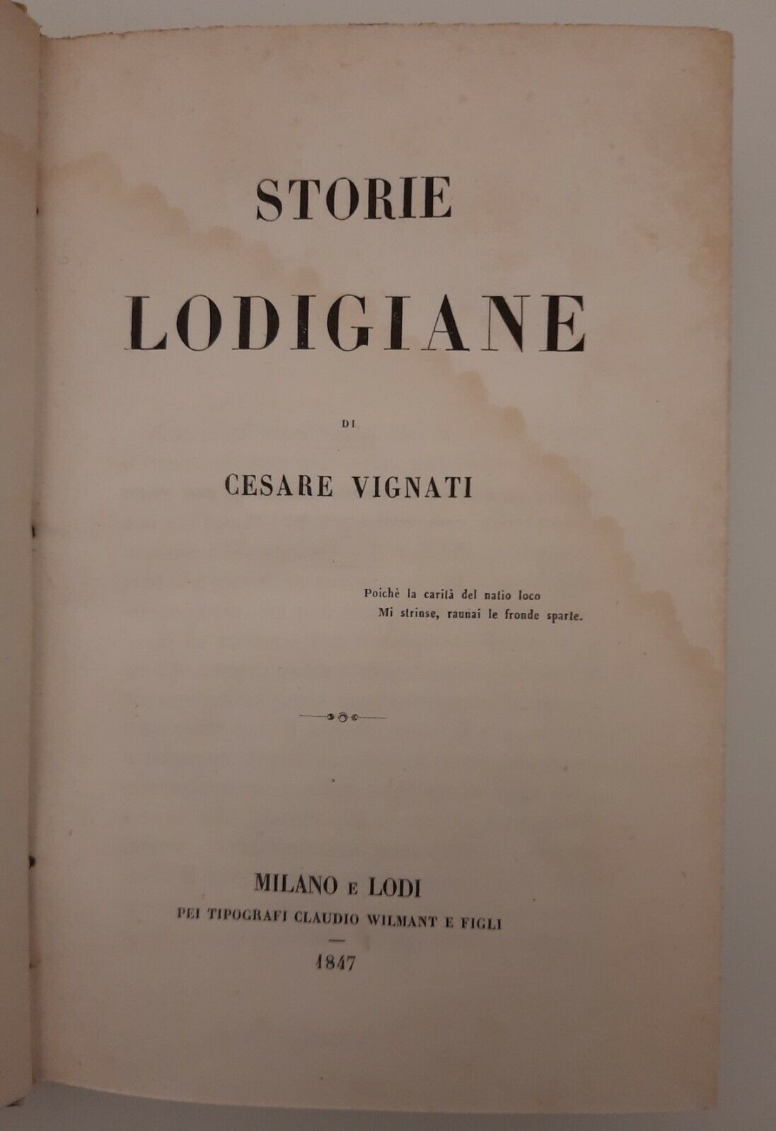 STORIE LODIGIANE DI CESARE VIGNATI MILANO E LODI PEI TIPOGRAFI …