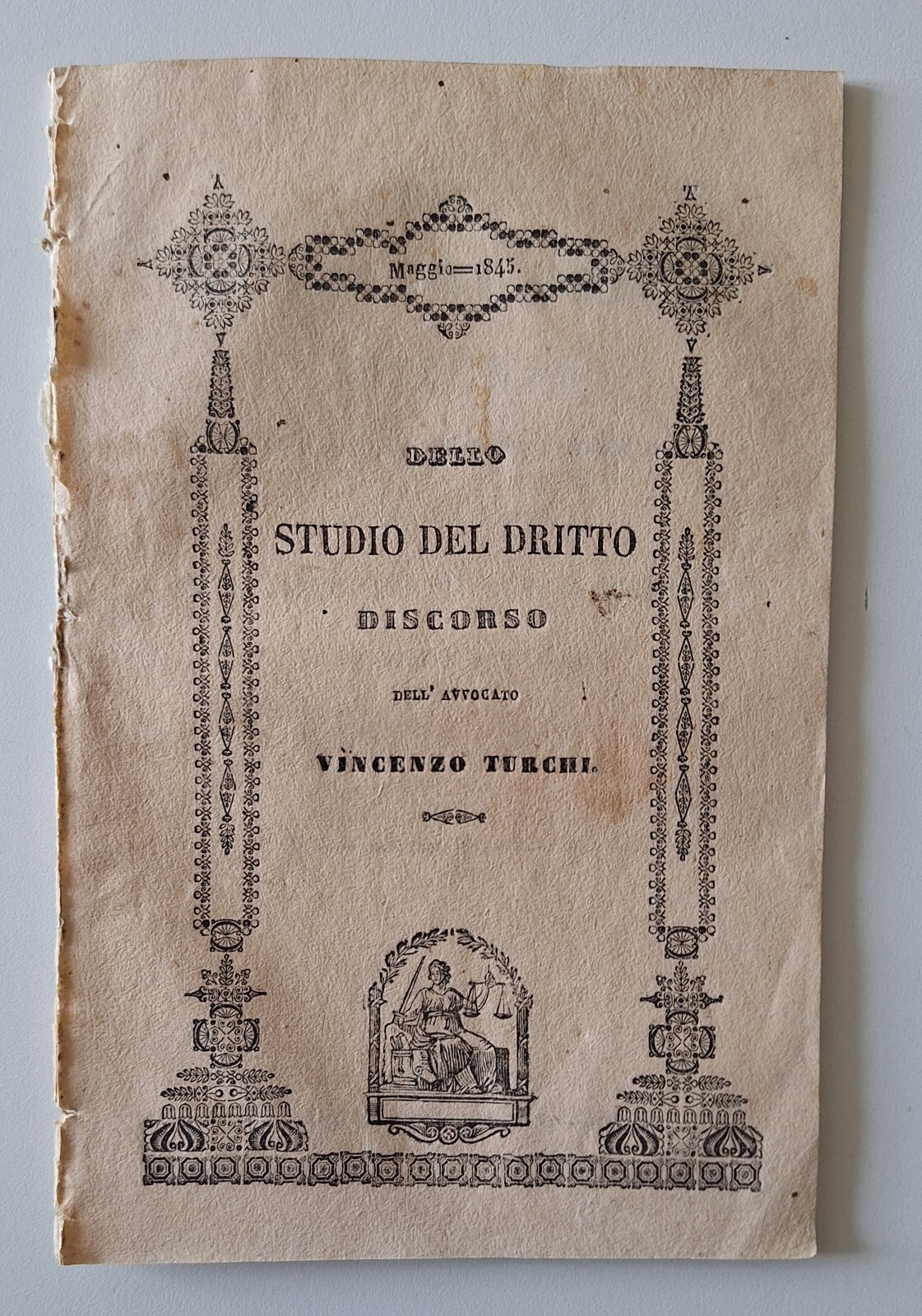 STUDIO DEL DRITTO DISCORSO DELL'AVV. V. TURCHI NOV. 1942 CHIETI …